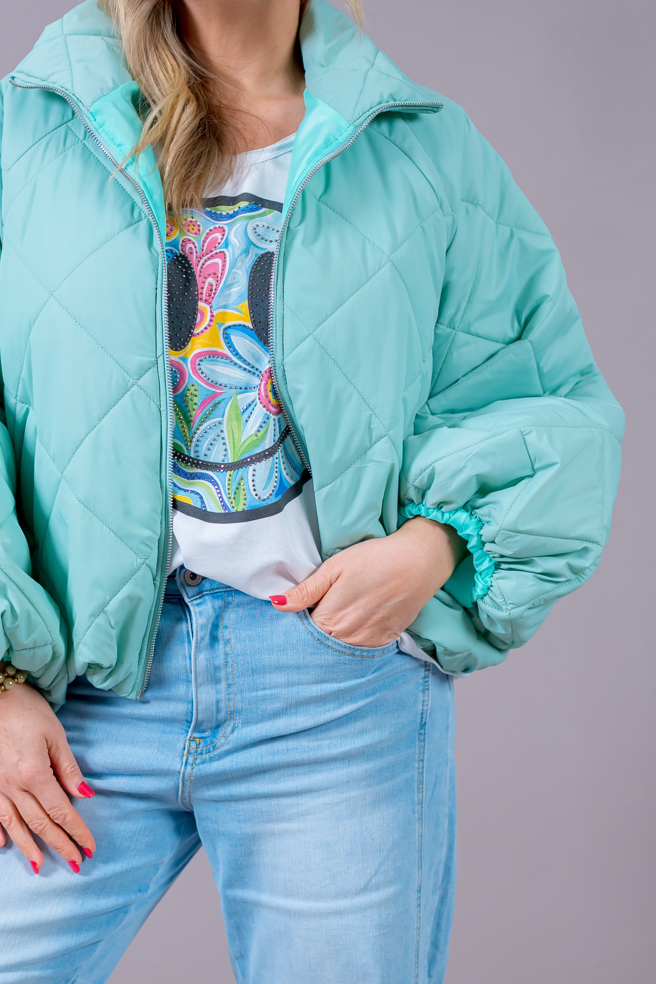 Oversized Bubble-Jacke, mint