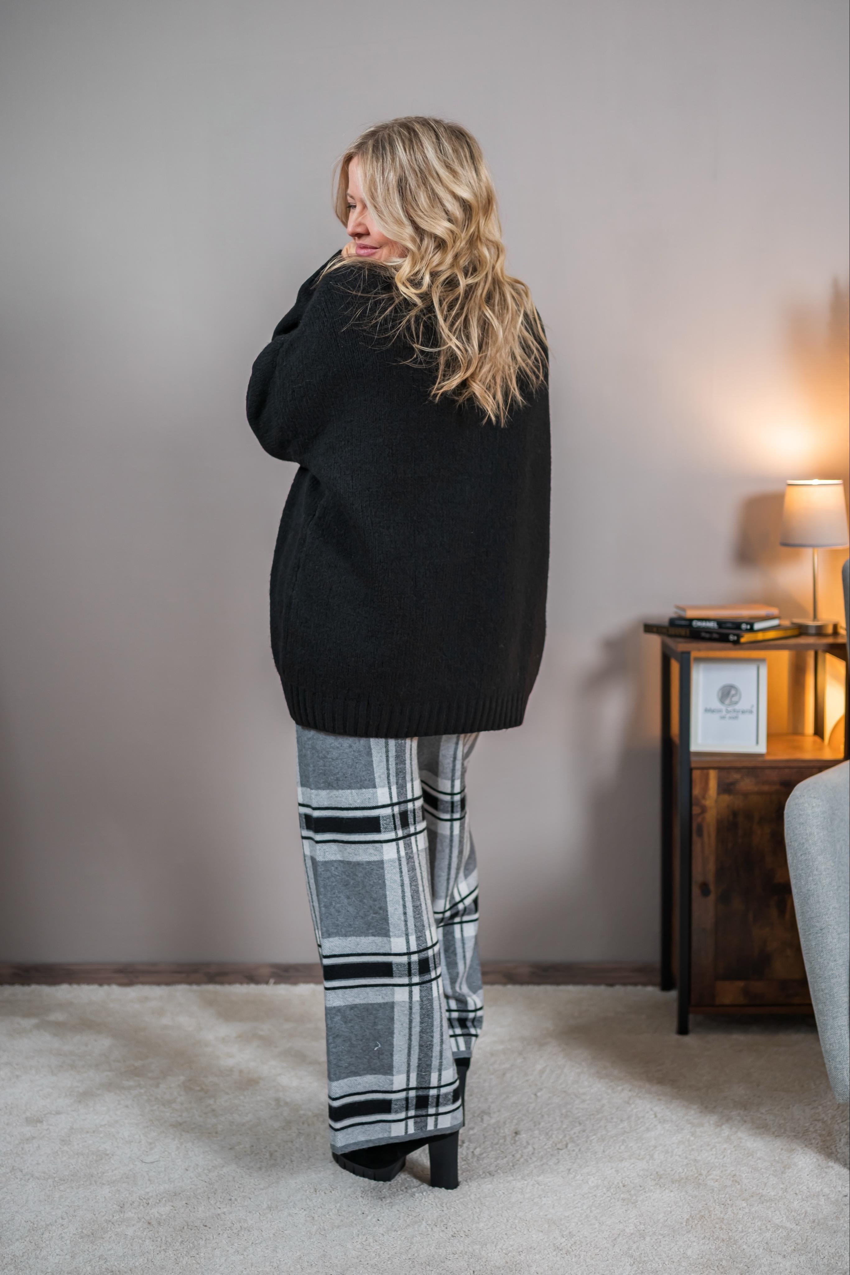 Oversize-Strickpullover, schwarz