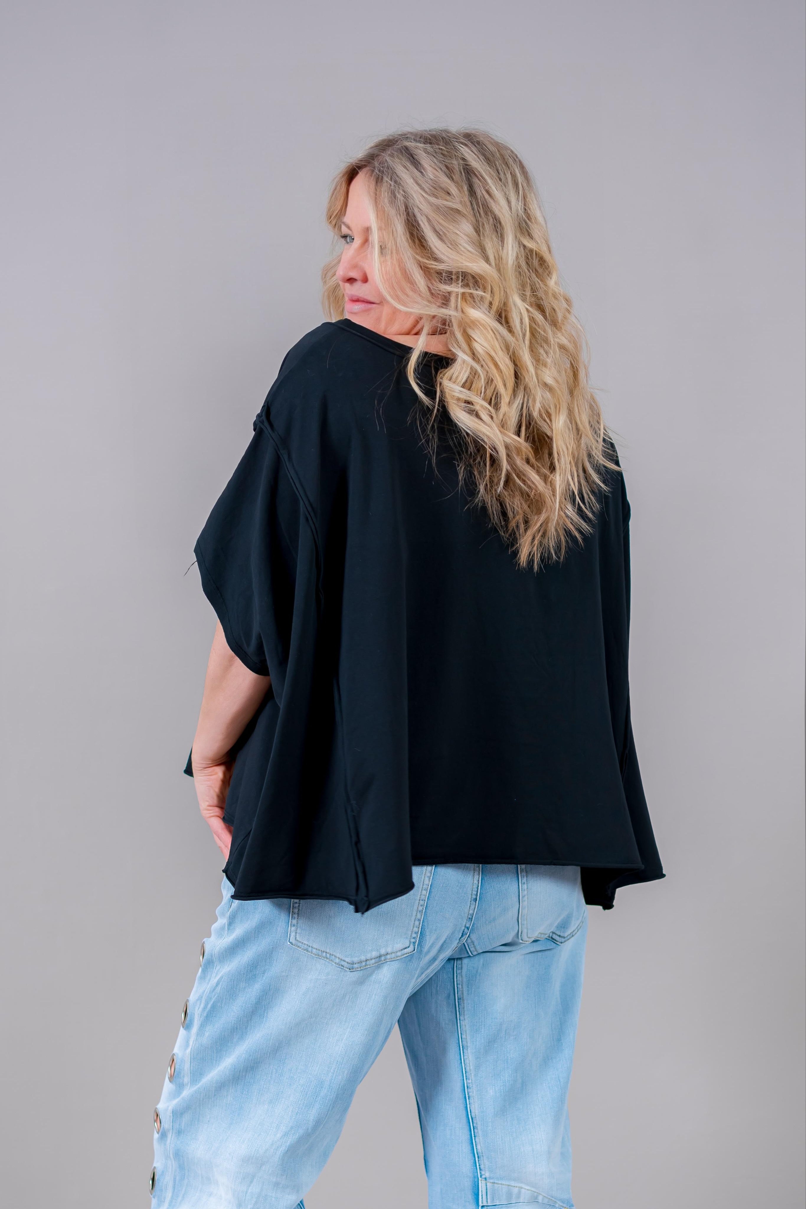 Oversized Sweatshirt mit Statement-Print "Normal is boring", schwarz