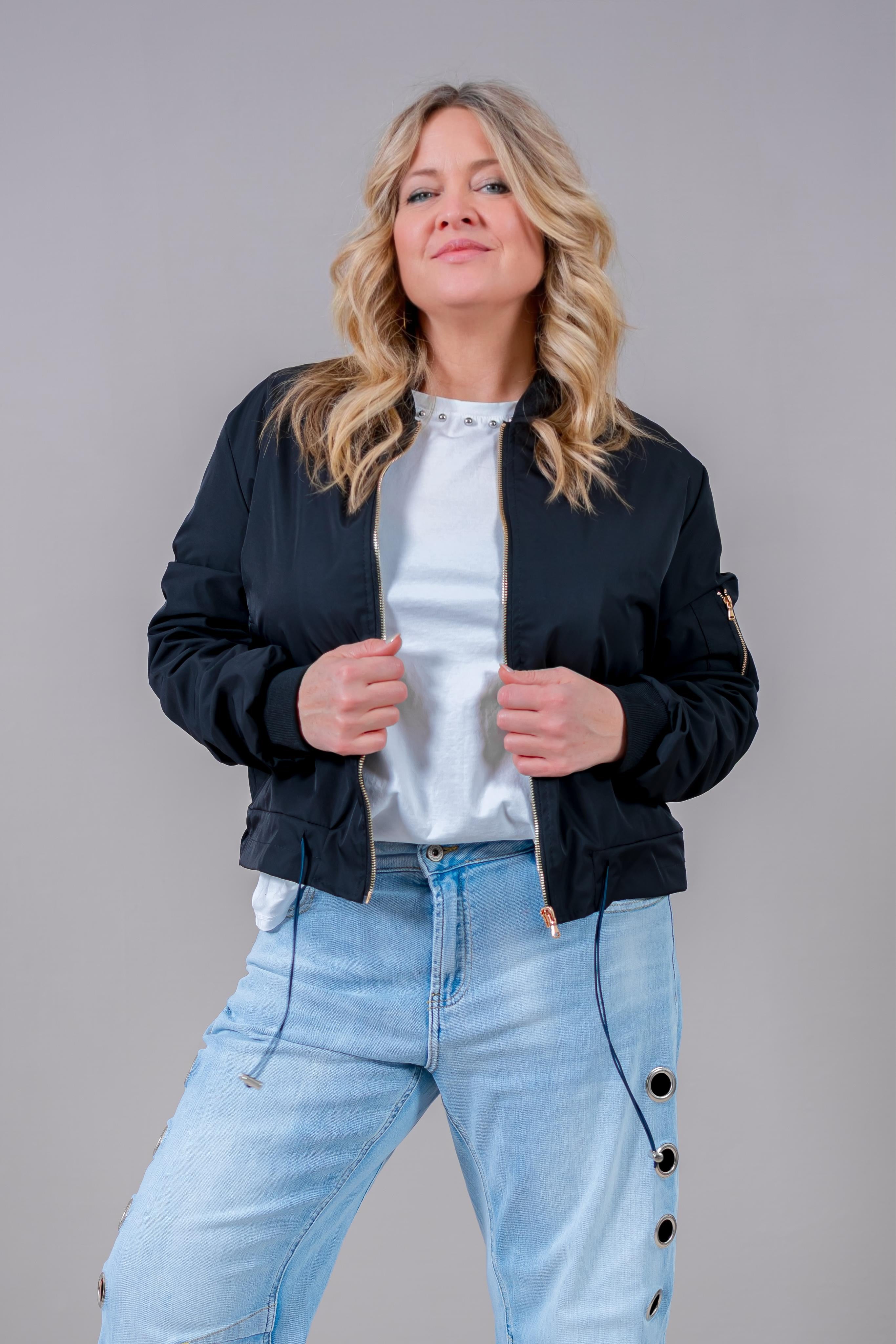 Bomberjacke, schwarz