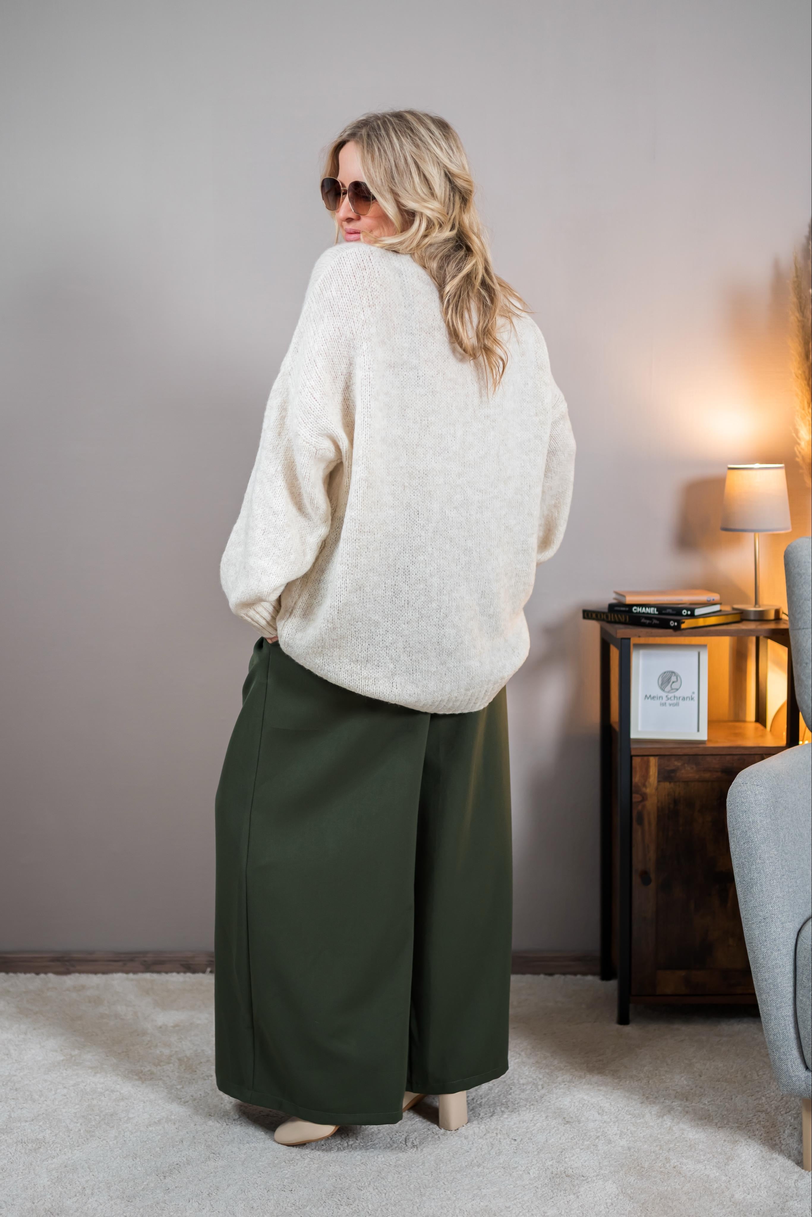 Oversize-Strickpullover, creme