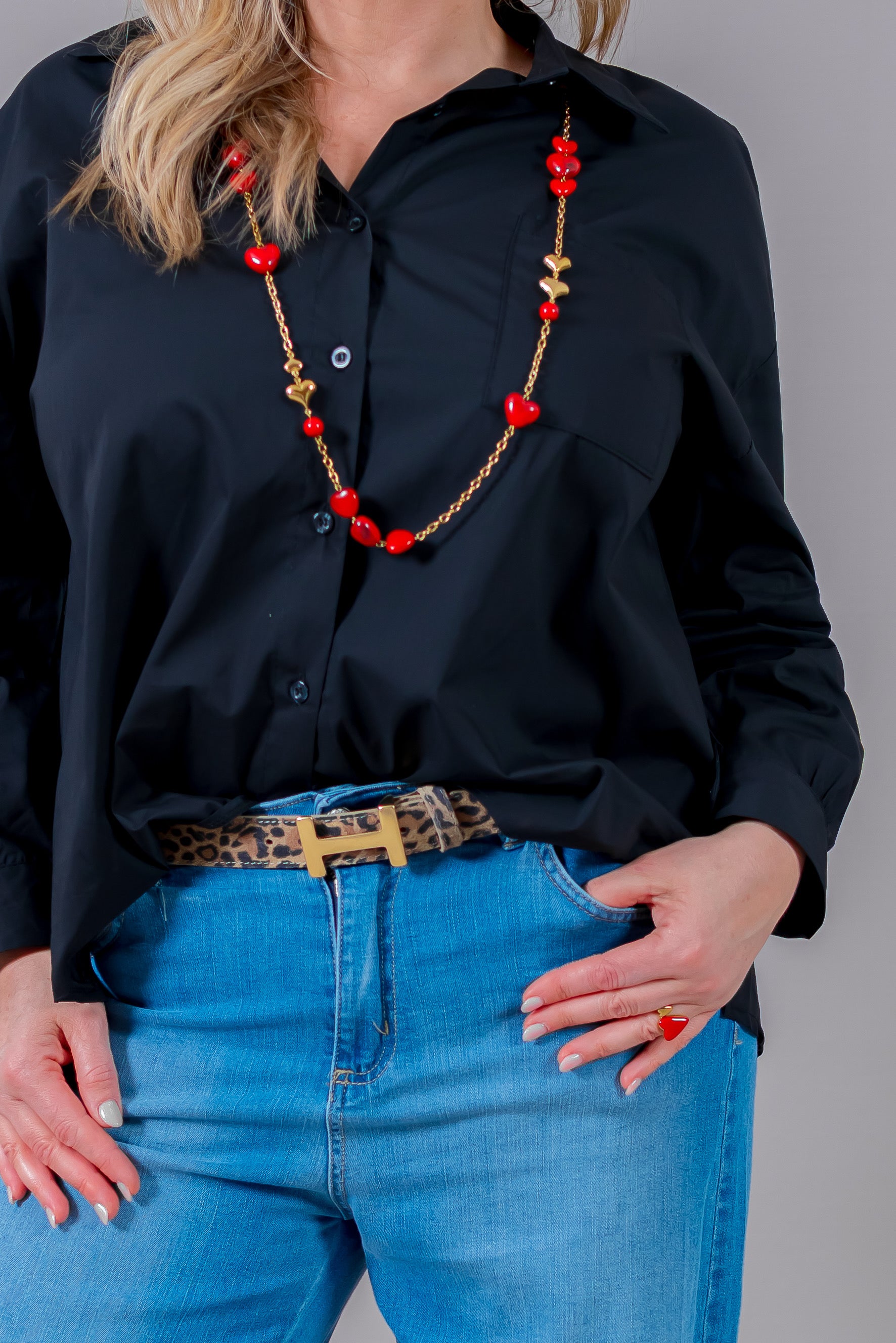 Bluse mit Plissee-Rücken, schwarz