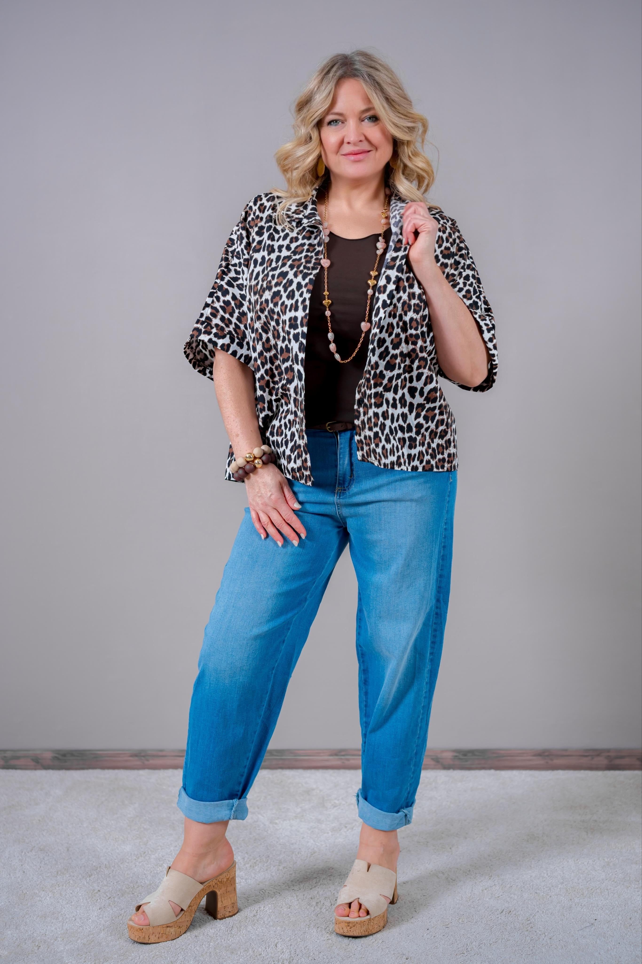 Bluse im Leoprint