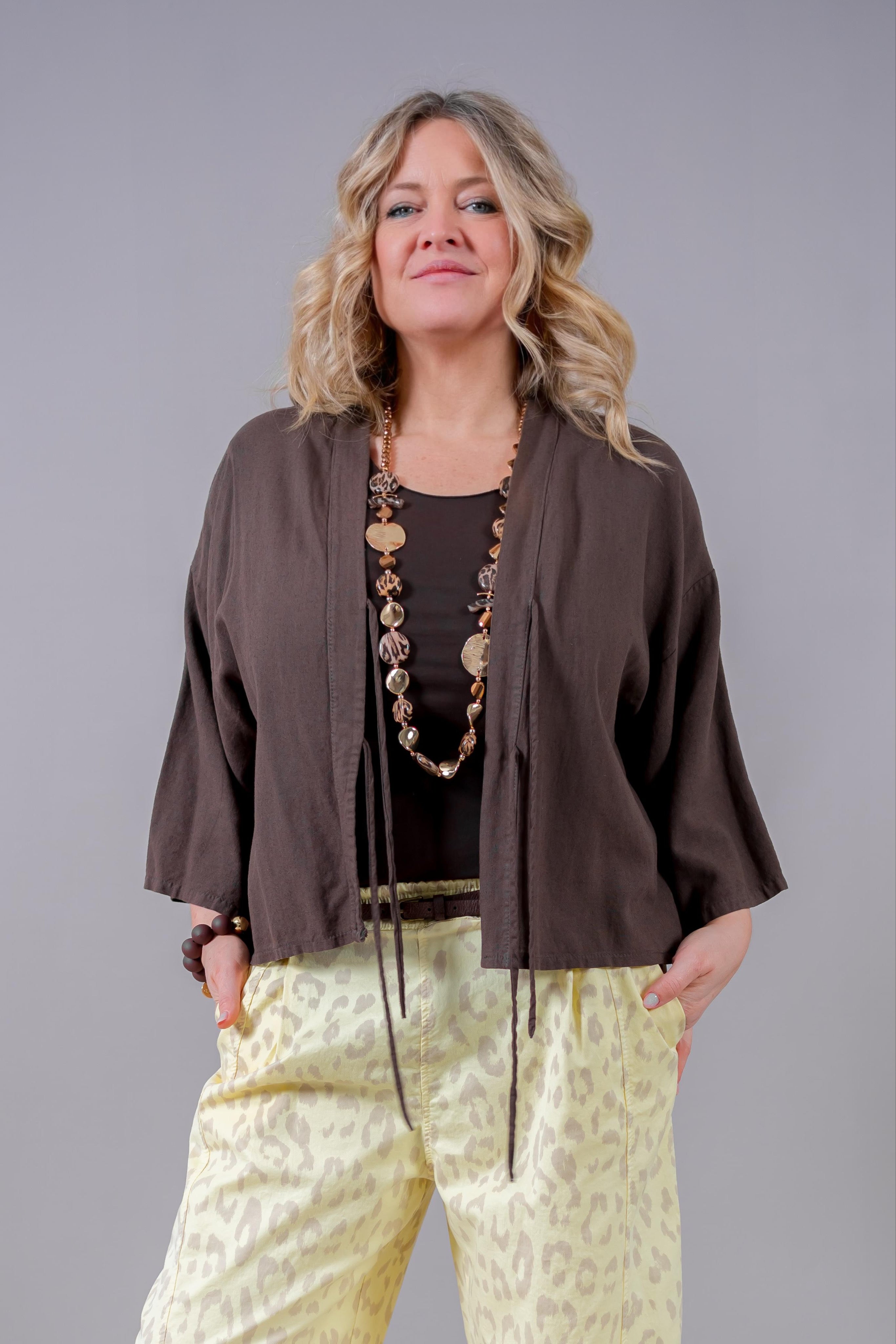 Leinen-Jäckchen, schokobraun