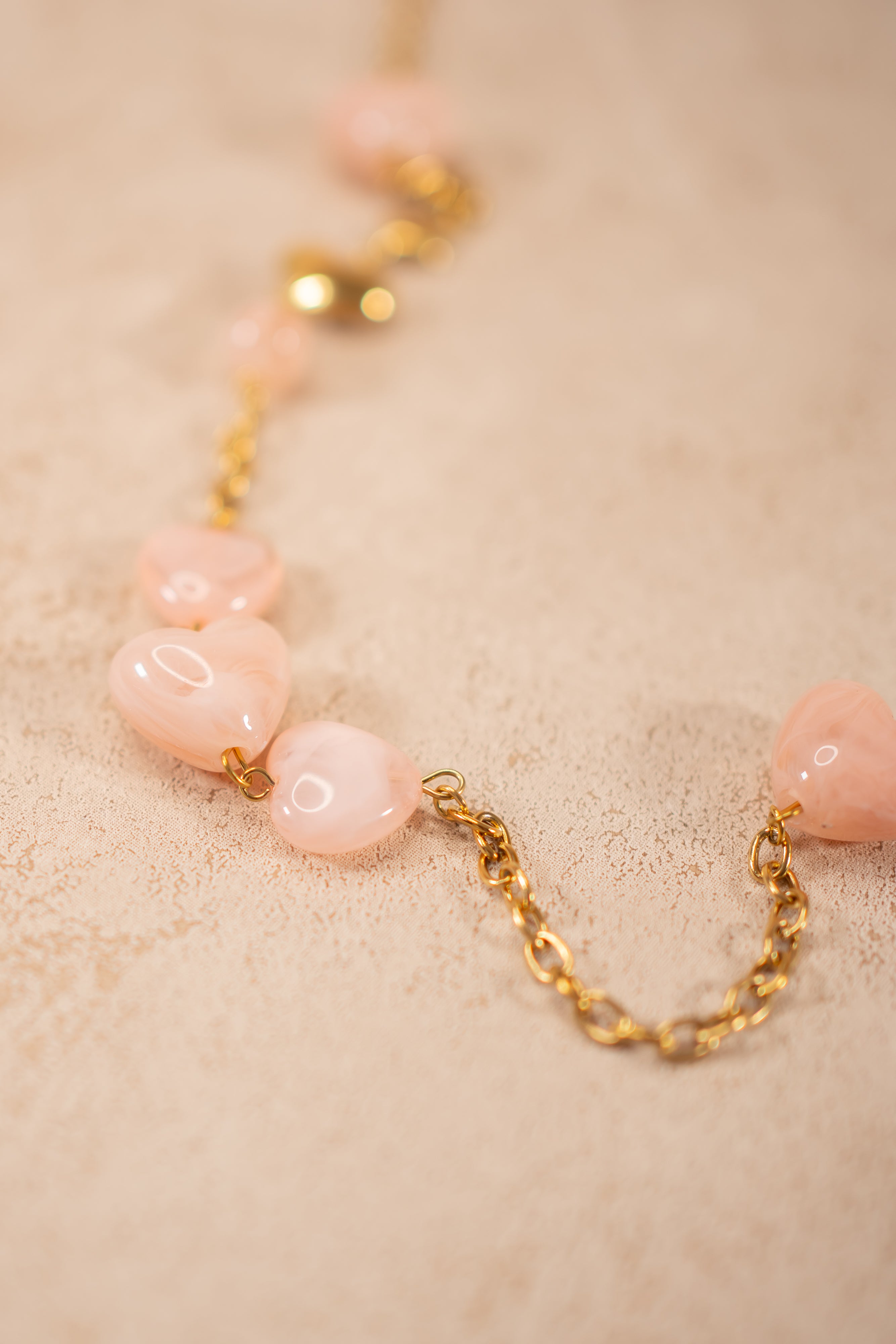 Herzperlen-Halskette in Rosé-Gold