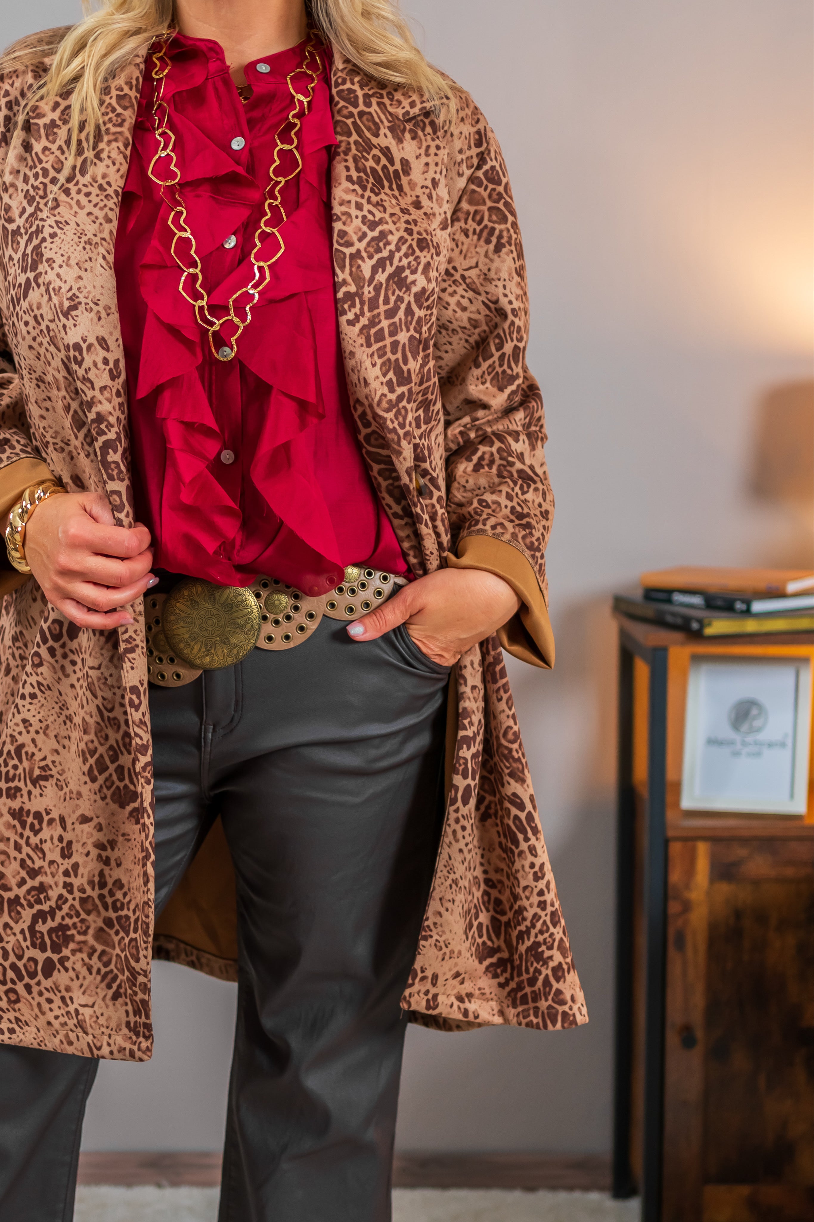 Weicher Mantel, Leo-Print