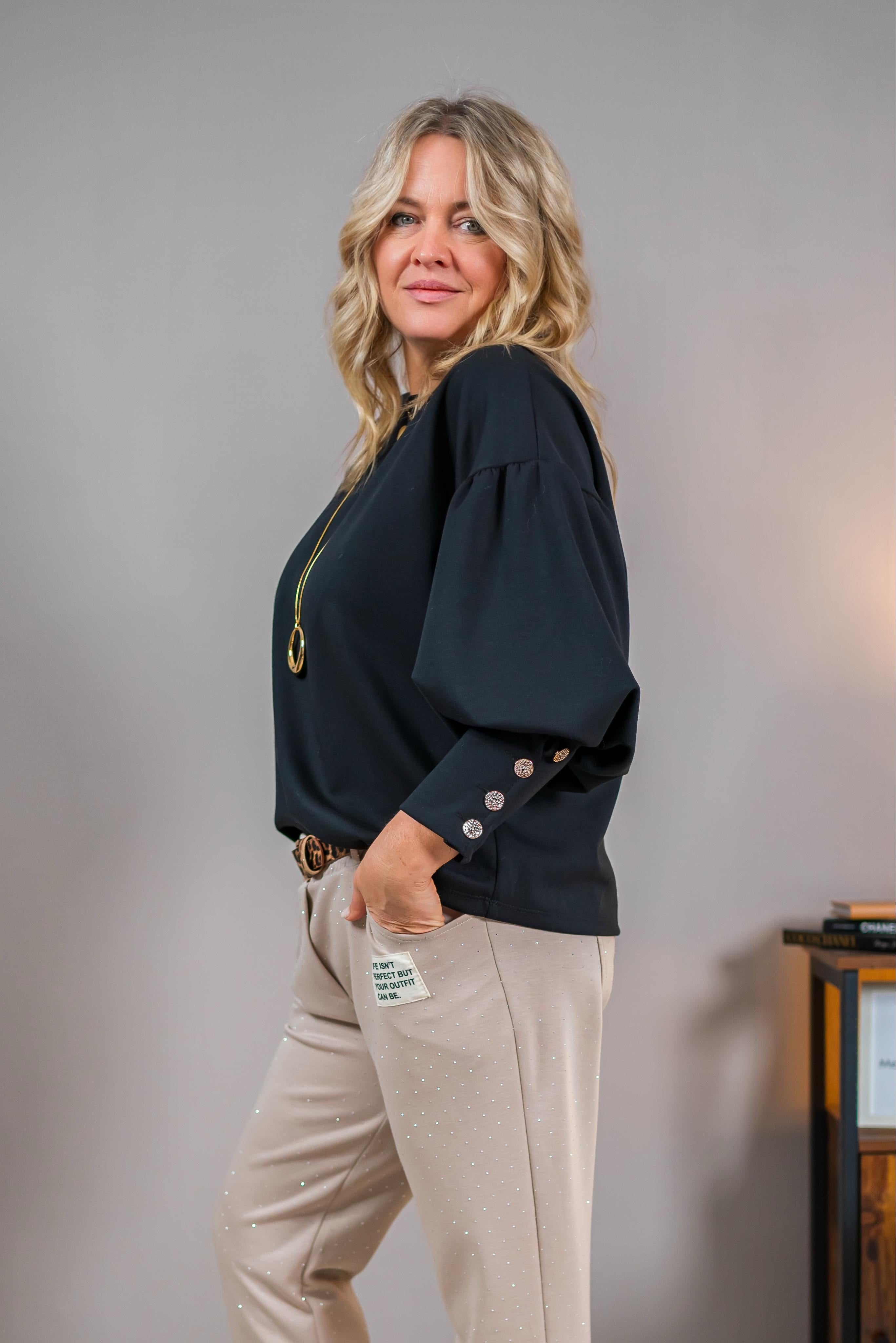 Elegantes Sweatshirt, schwarz