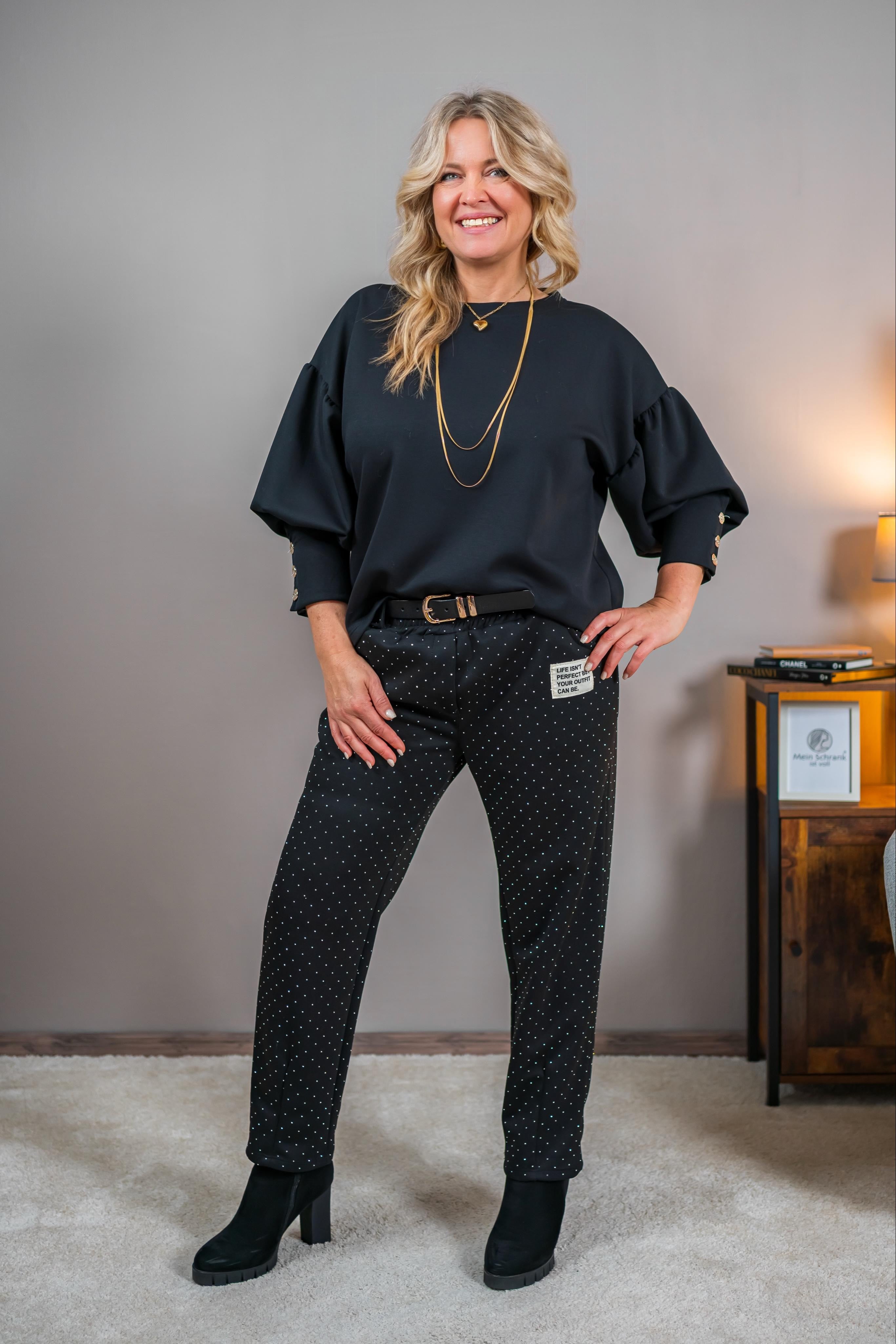 Elegantes Sweatshirt, schwarz