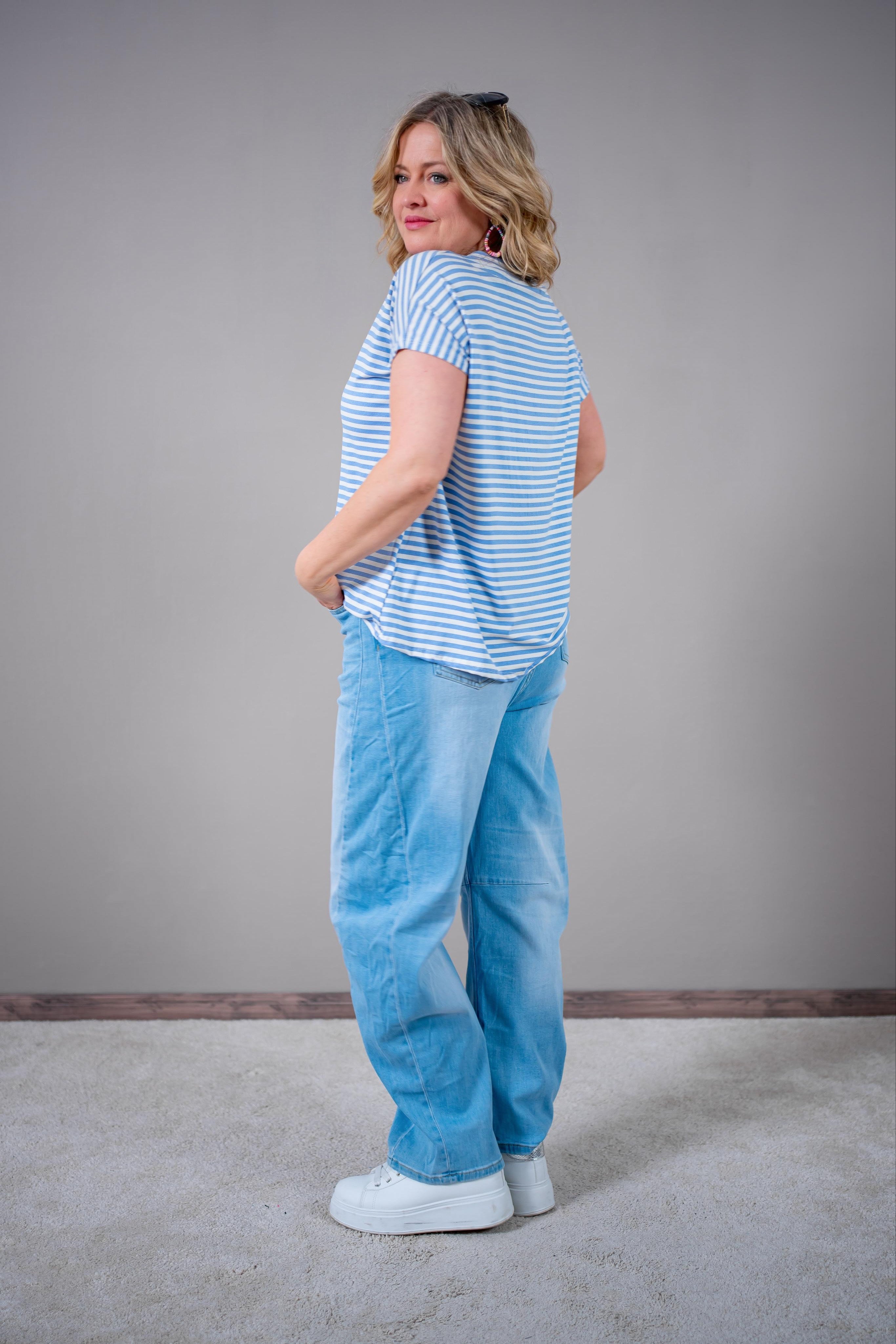 Ringel-Shirt, hellblau/weiß