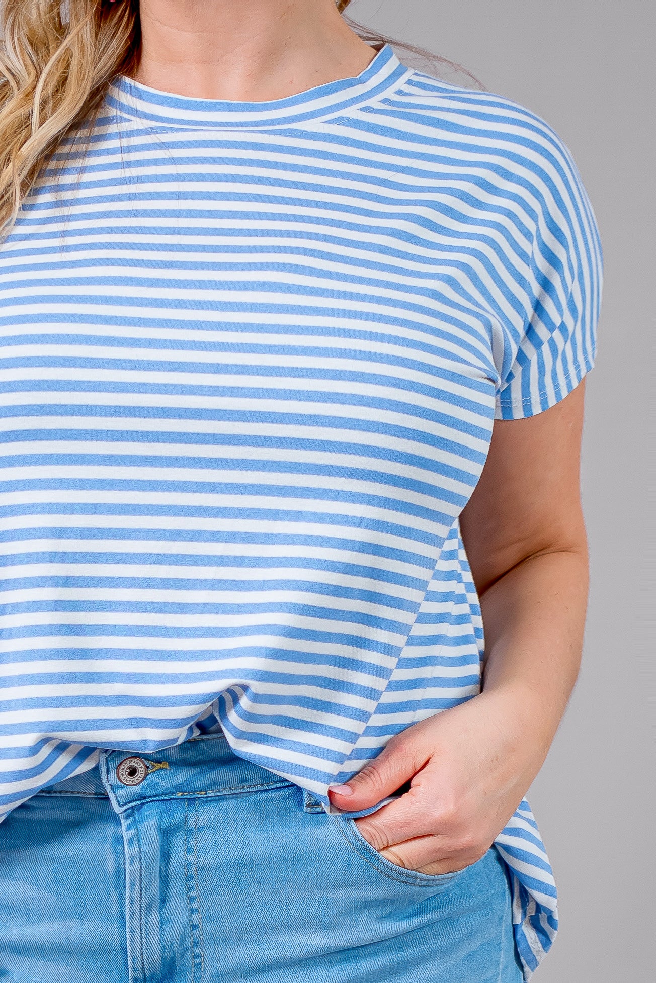 Ringel-Shirt, hellblau/weiß