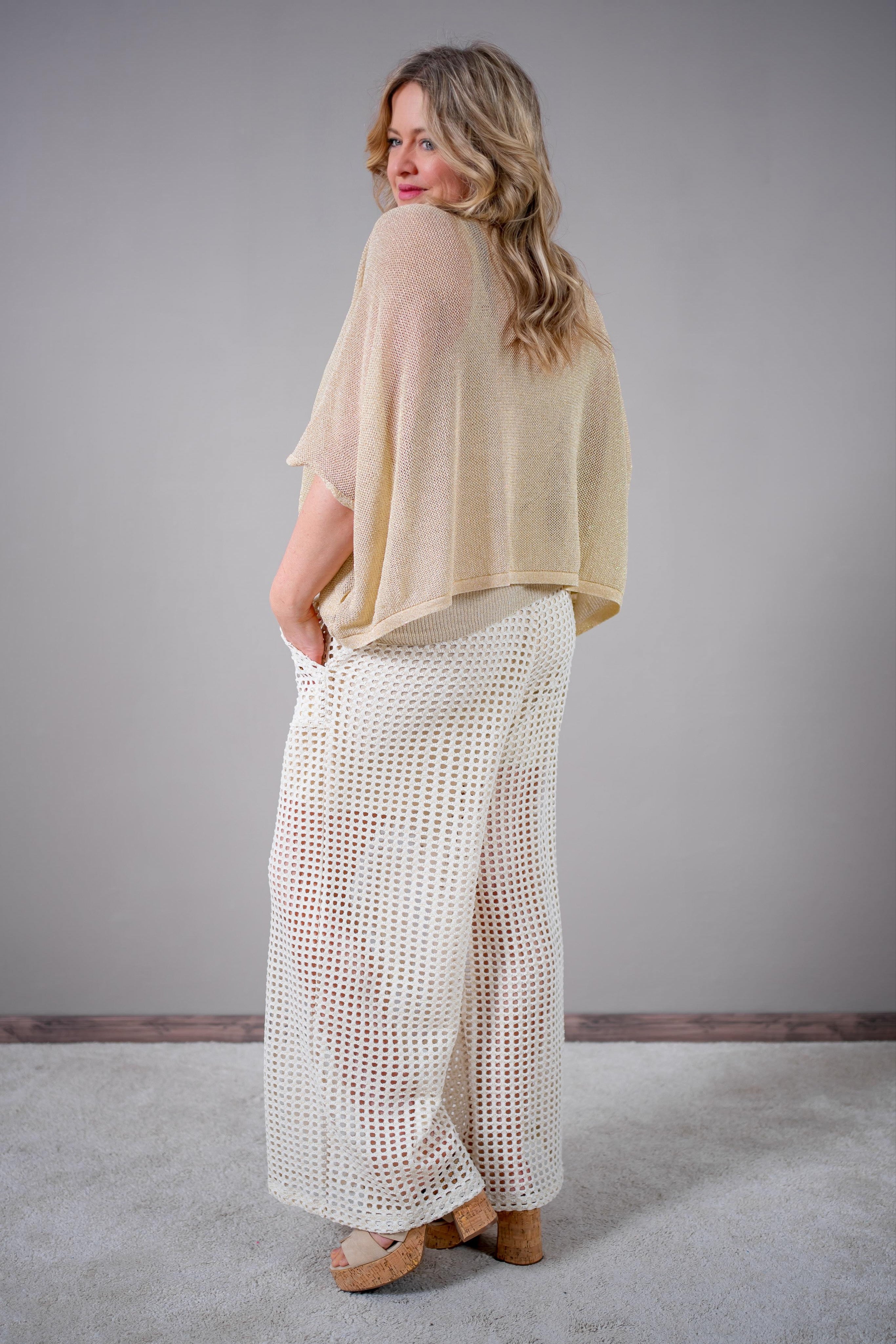 Oversize Strickpulli, gold