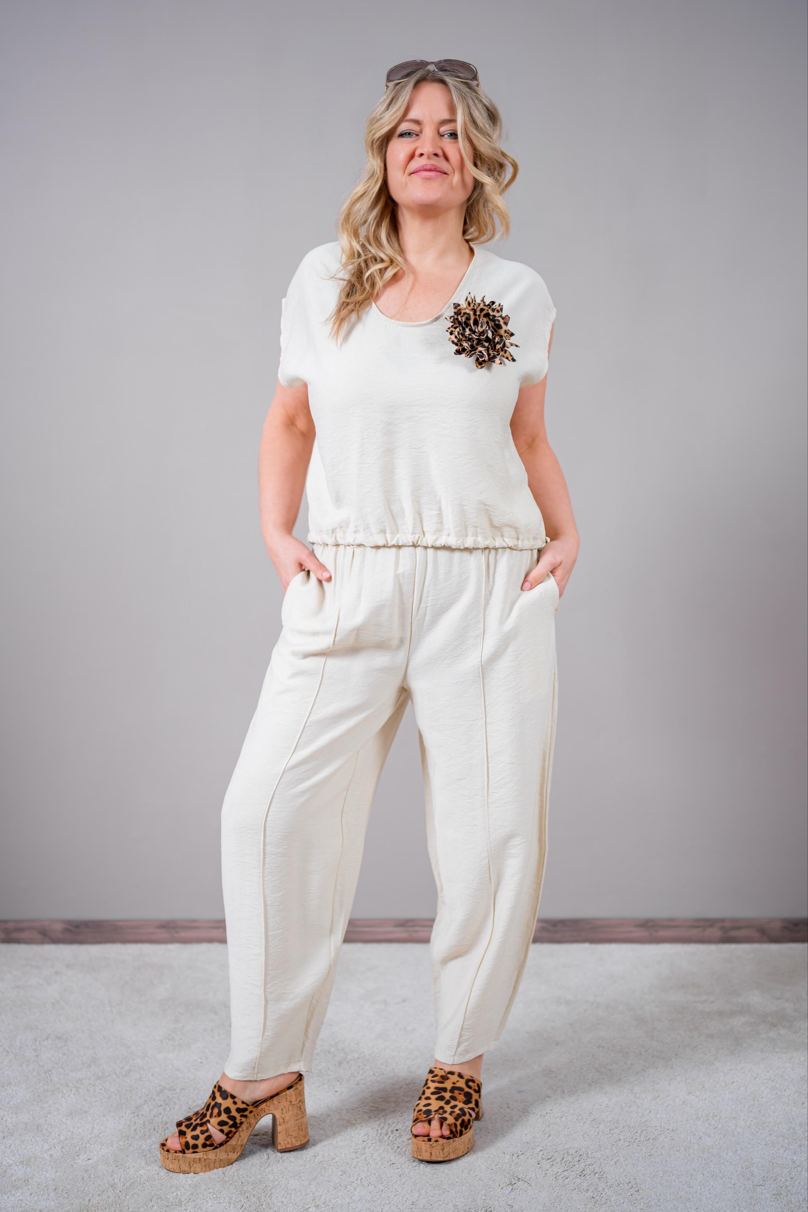 Lässige Hose, beige