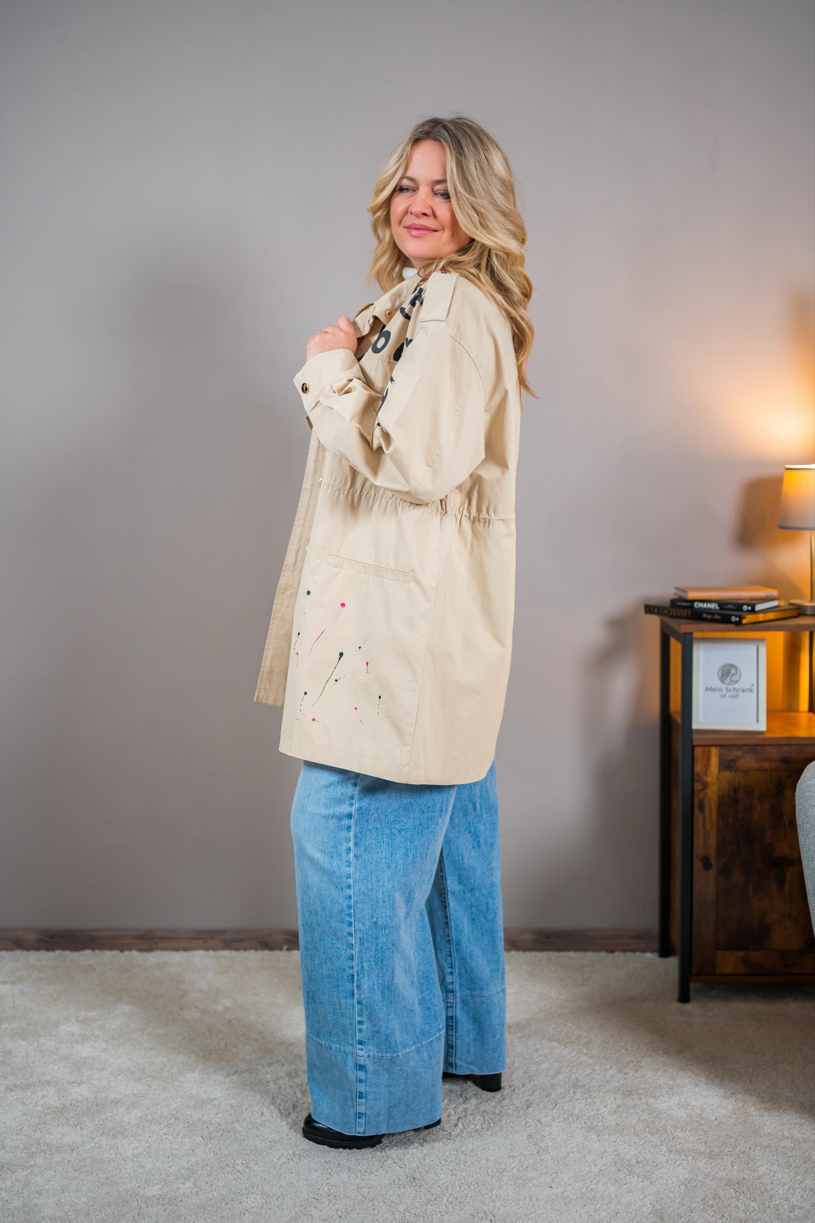 Oversize Jacke im Utility-Look, beige