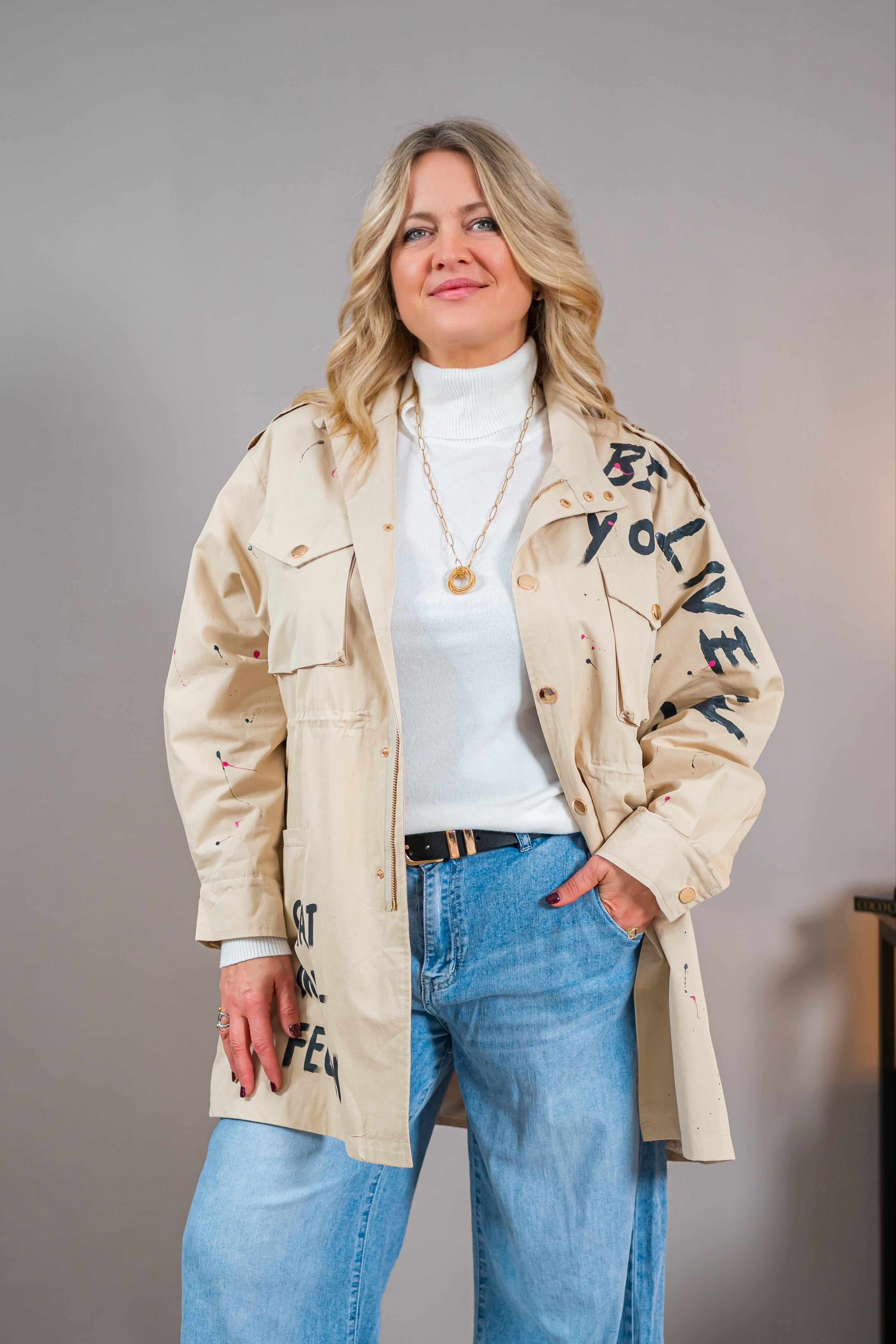 Trendige Jacke, beige