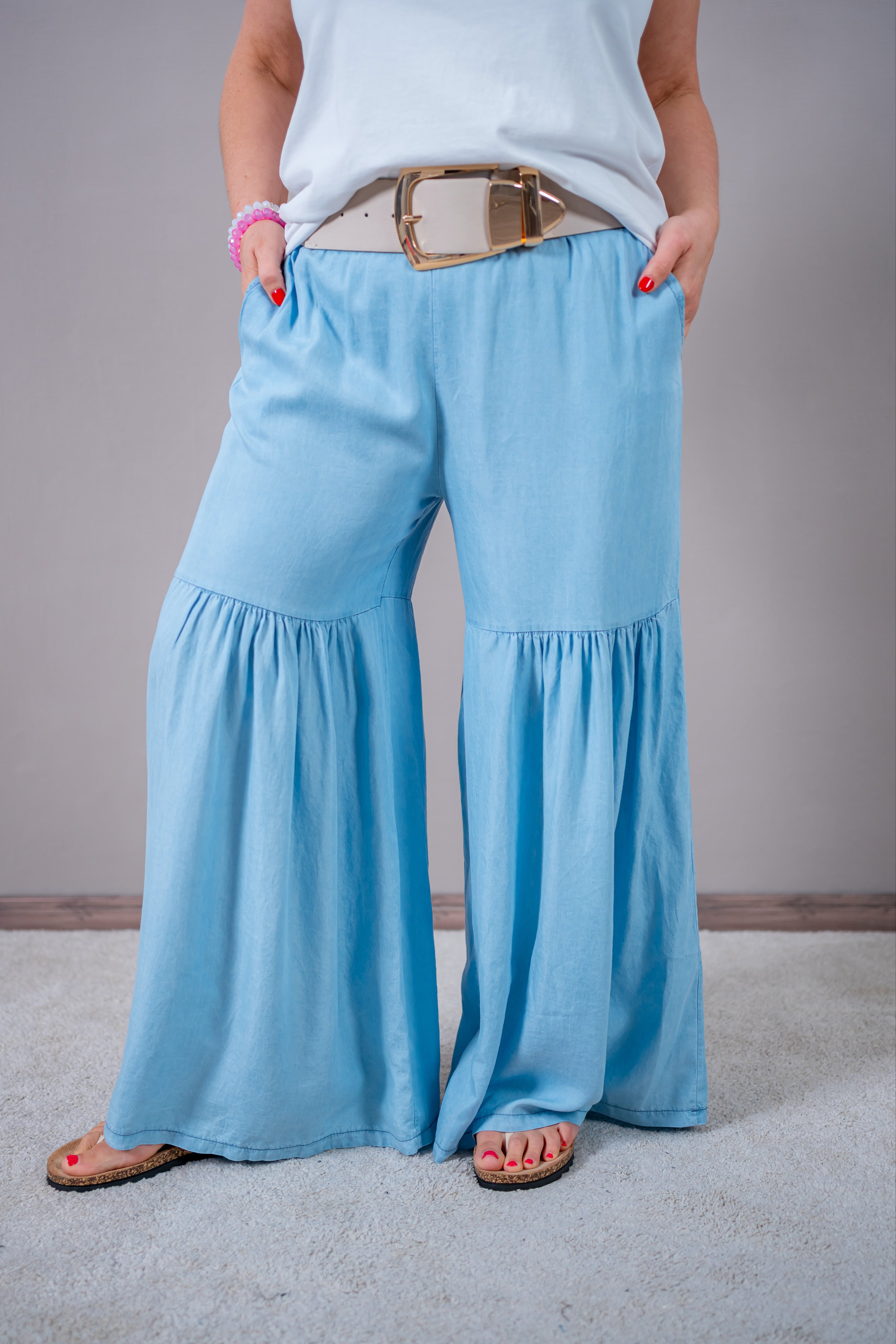 Palazzo-Hose, hellblau