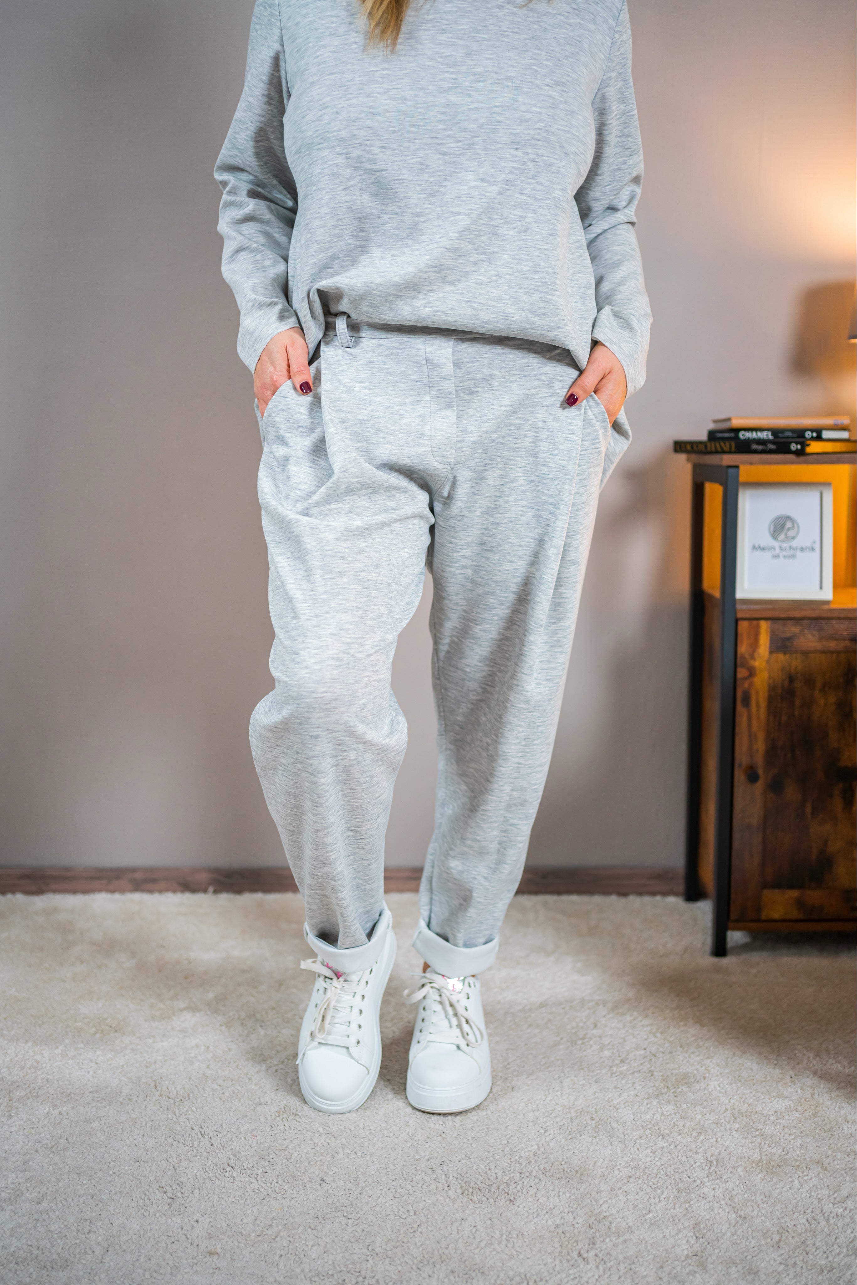 Jerseyhose, grau melange