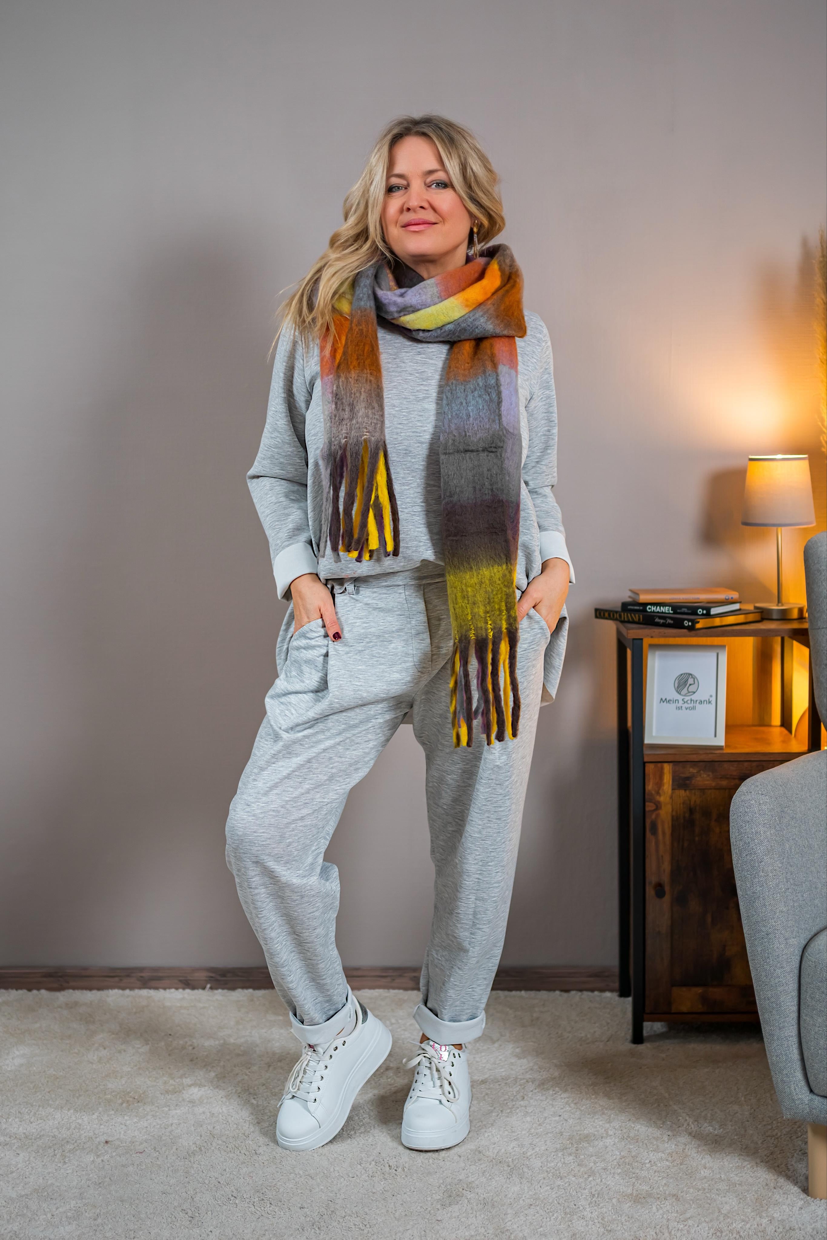 Jerseyhose, grau melange