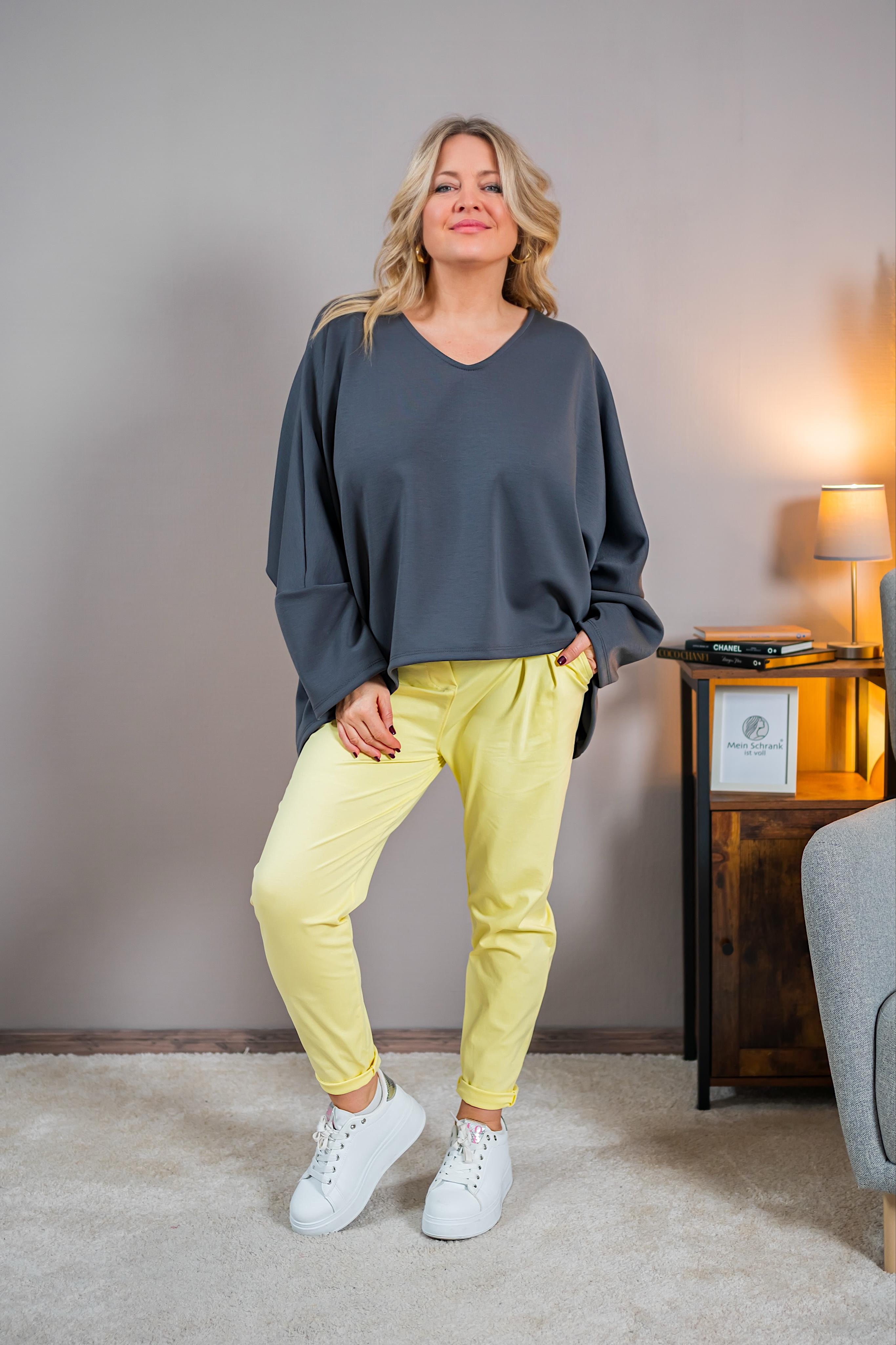 Oversize Sweatshirt im Poncho-Stil, anthrazit