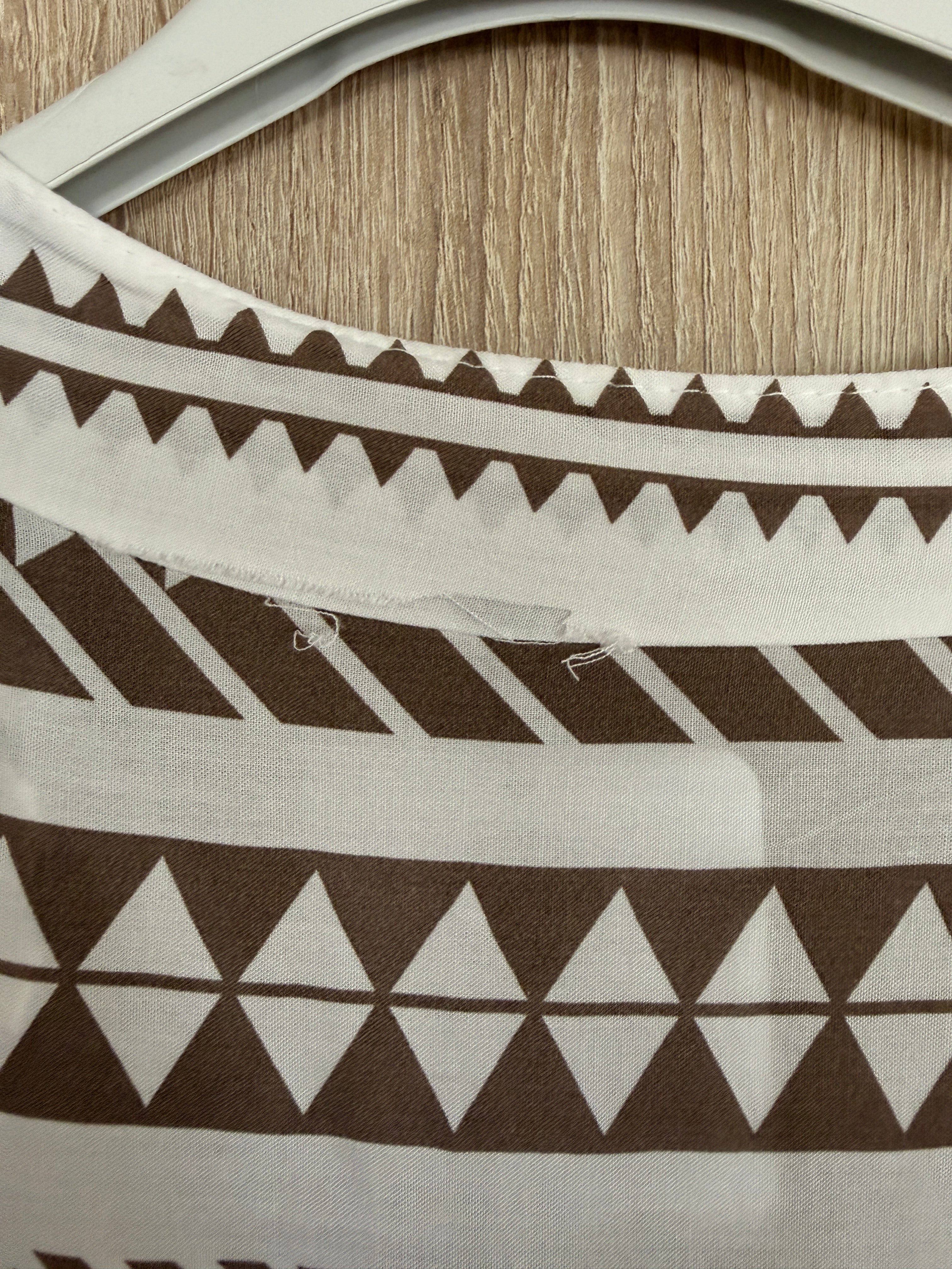 Boho Tunika Kleid mit Ethno-Print, creme/taupe 2.Wahl
