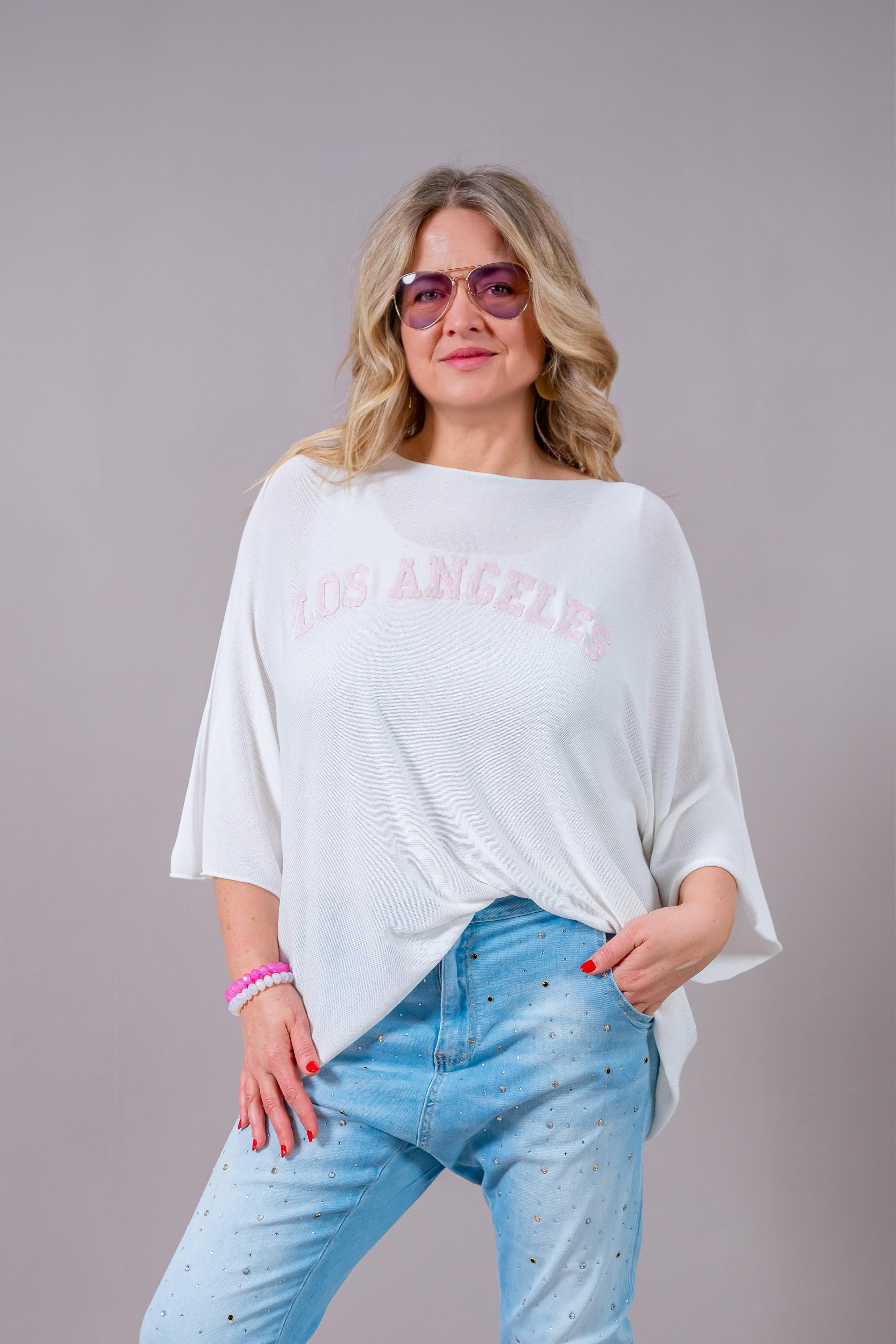 Oversize Shirt "Los Angeles", off-white