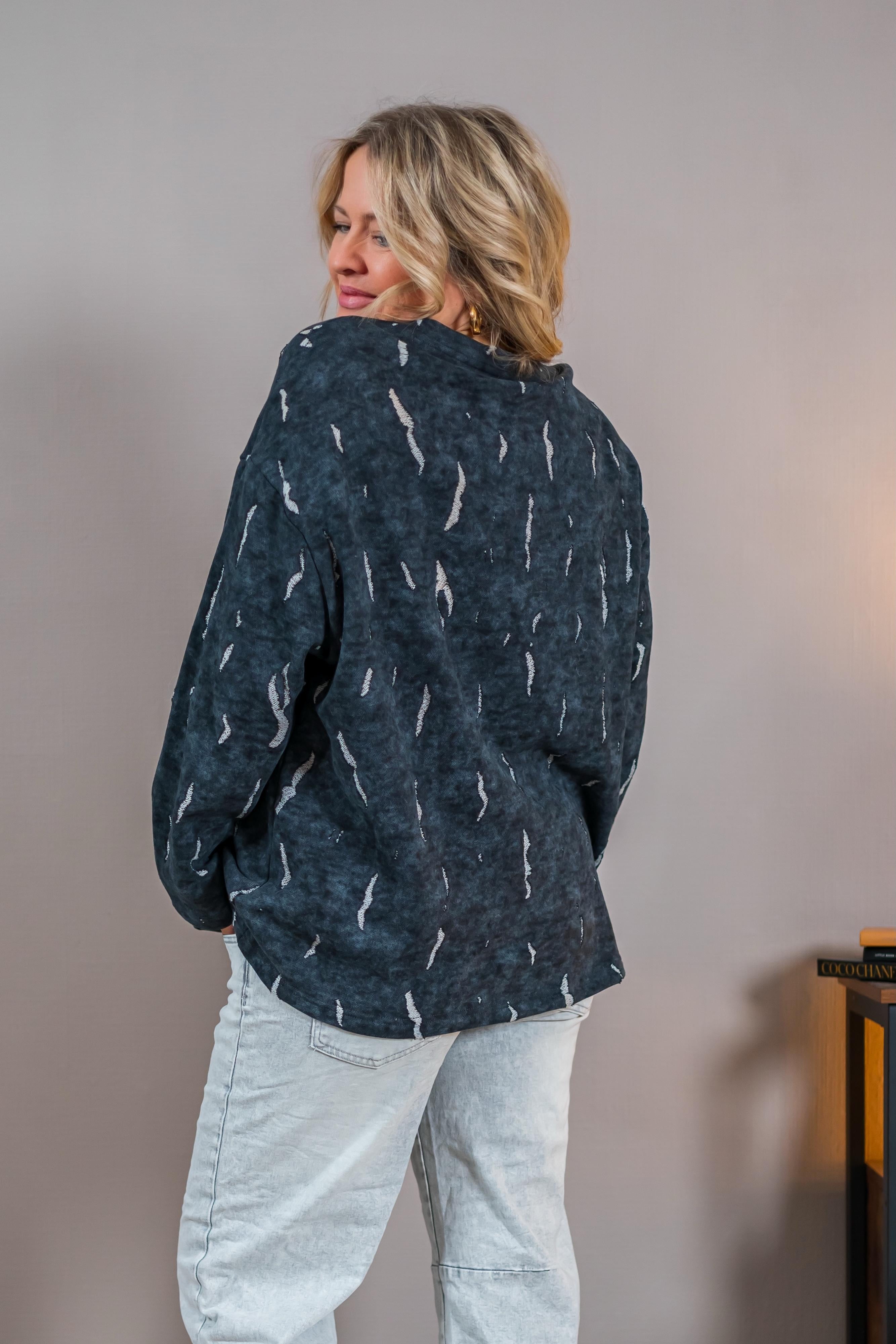 Sweatshirt mit Print, schwarz/bunt