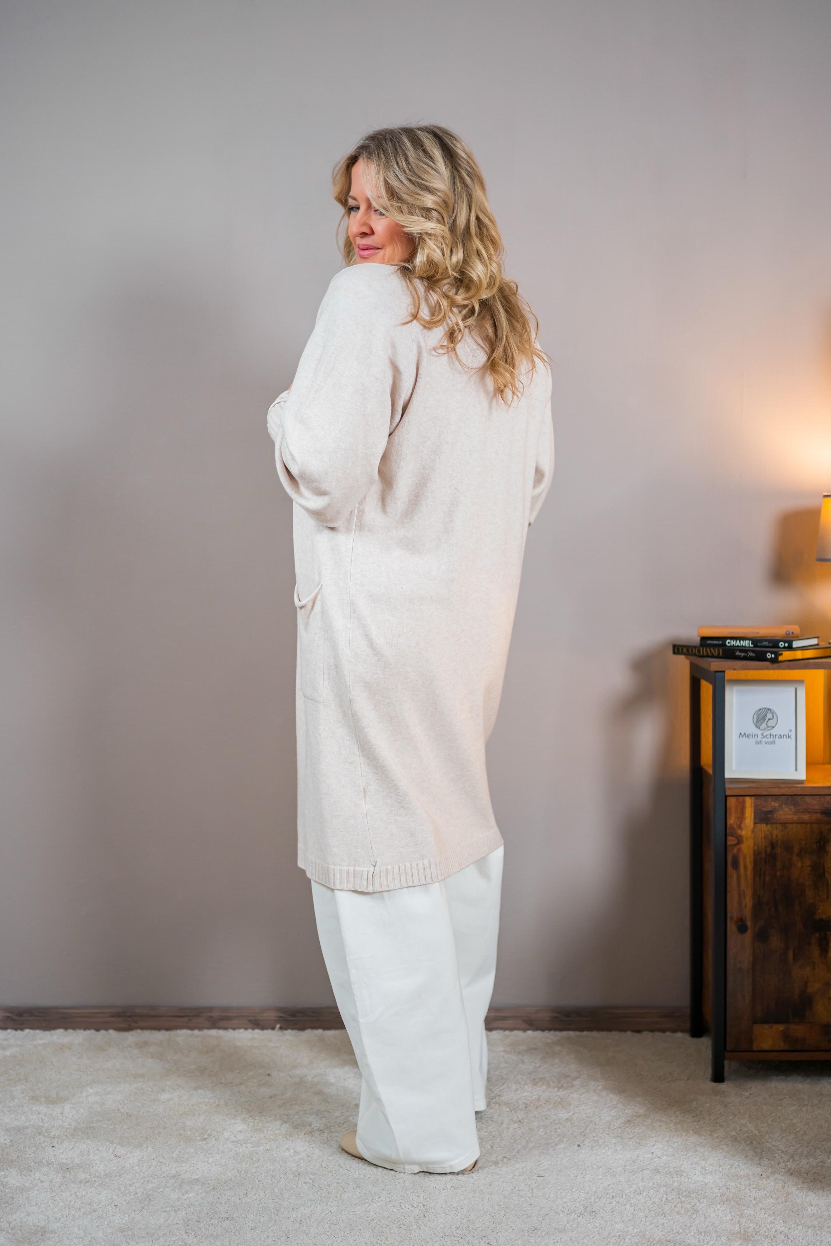 Langer Cardigan, creme/beige