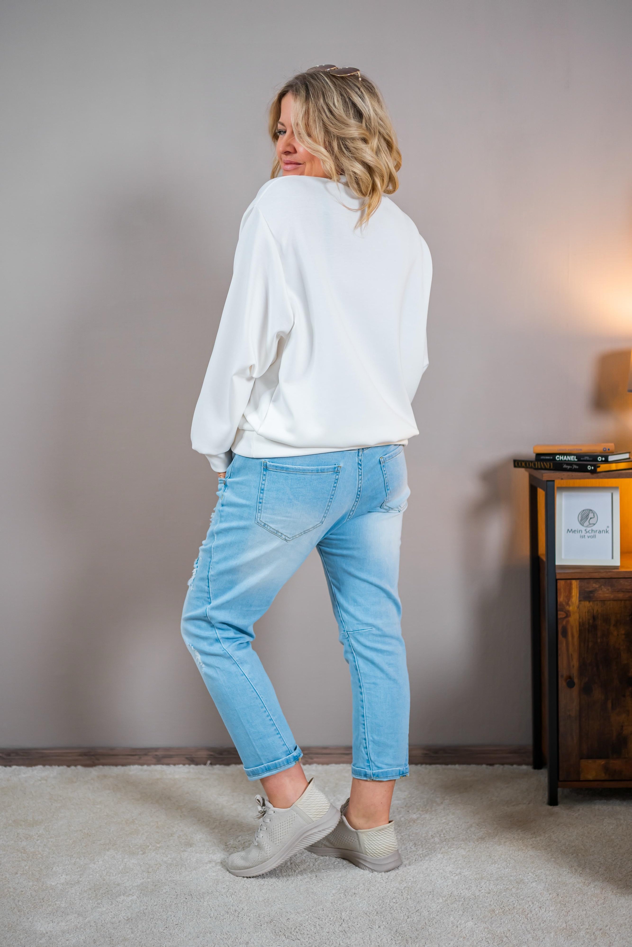 Stylisches Sweatshirt mit Schriftzug, weiß