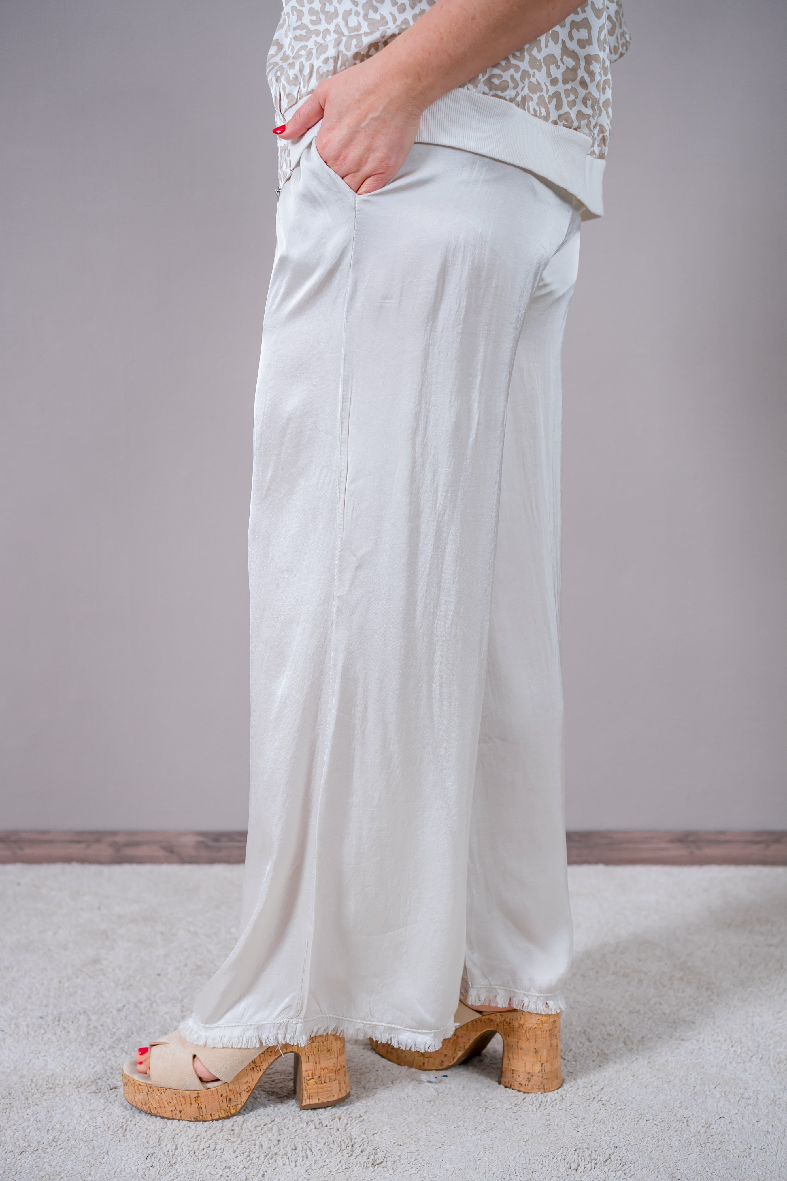 Fließende Hose 'Silk Touch', champagner