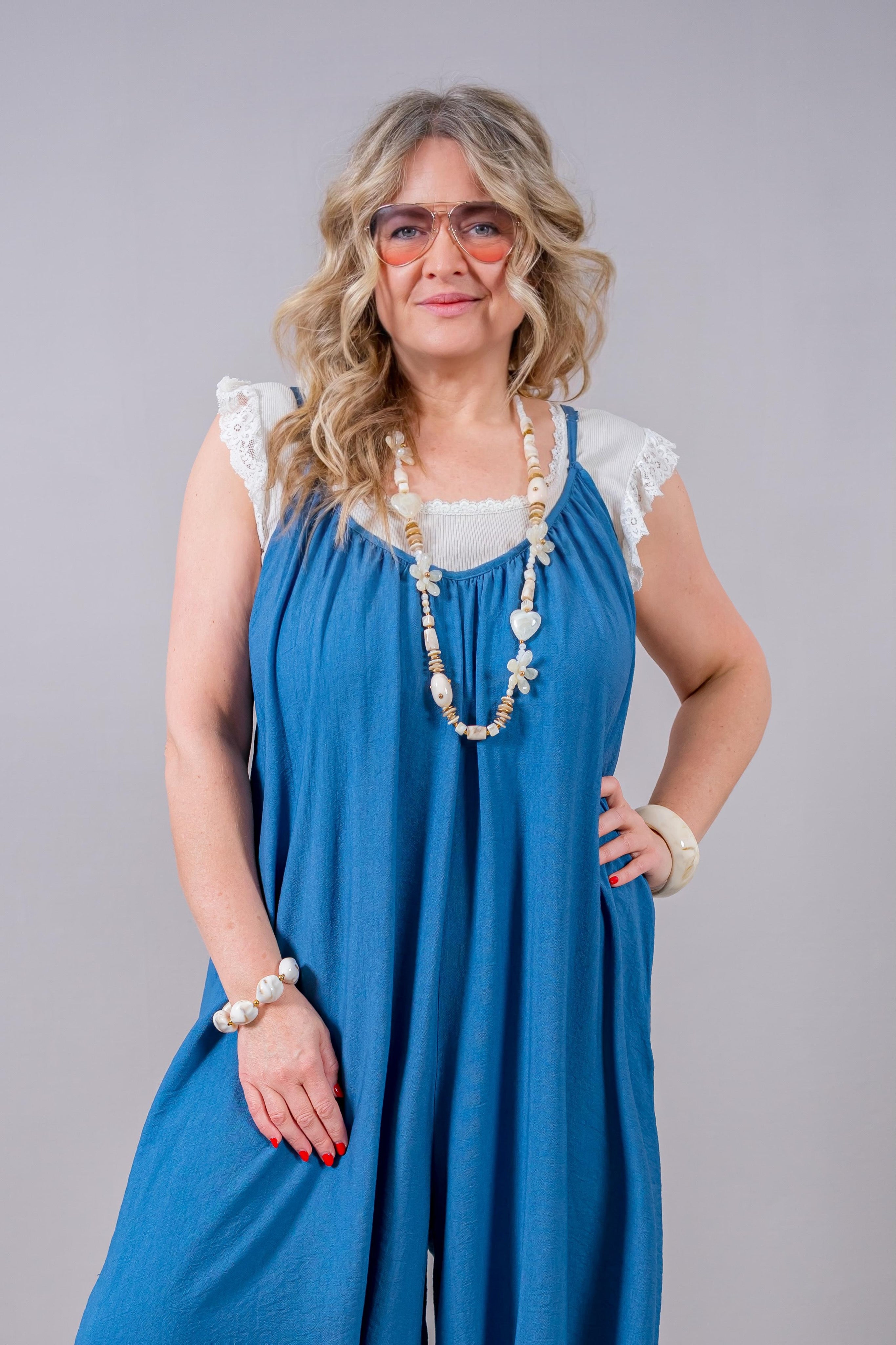 Oversize Jumpsuit, jeansblau