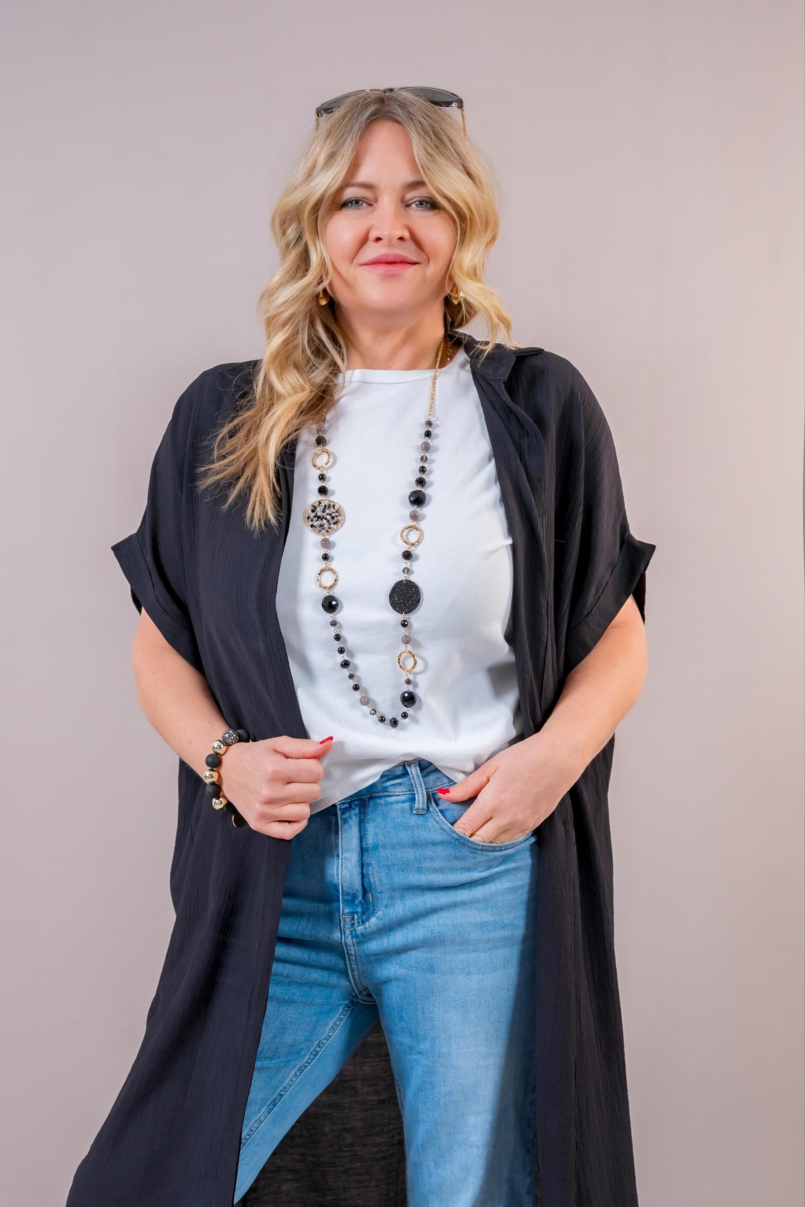 Oversize Maxikleid, schwarz