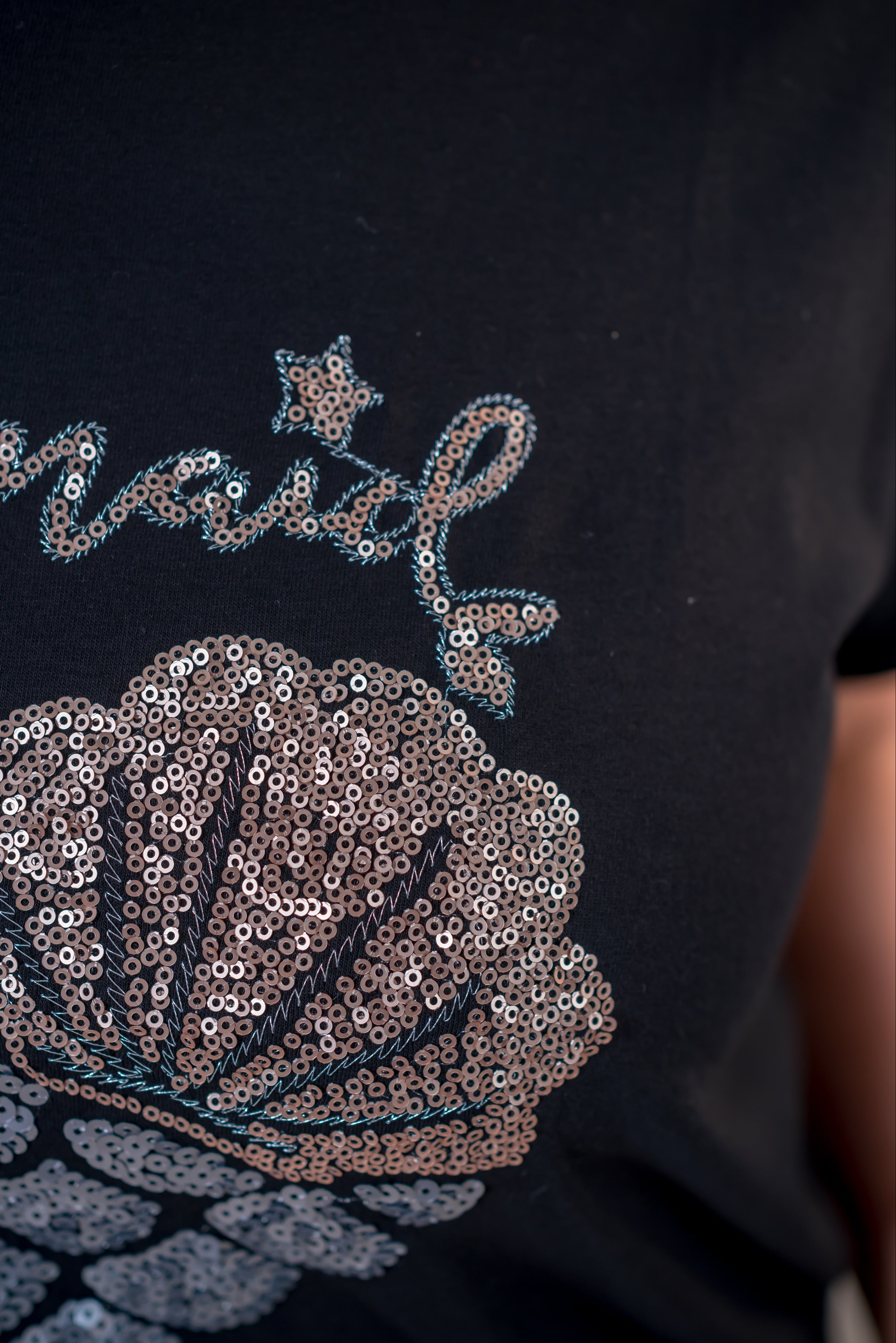 T-Shirt mit Herz-Design, schwarz