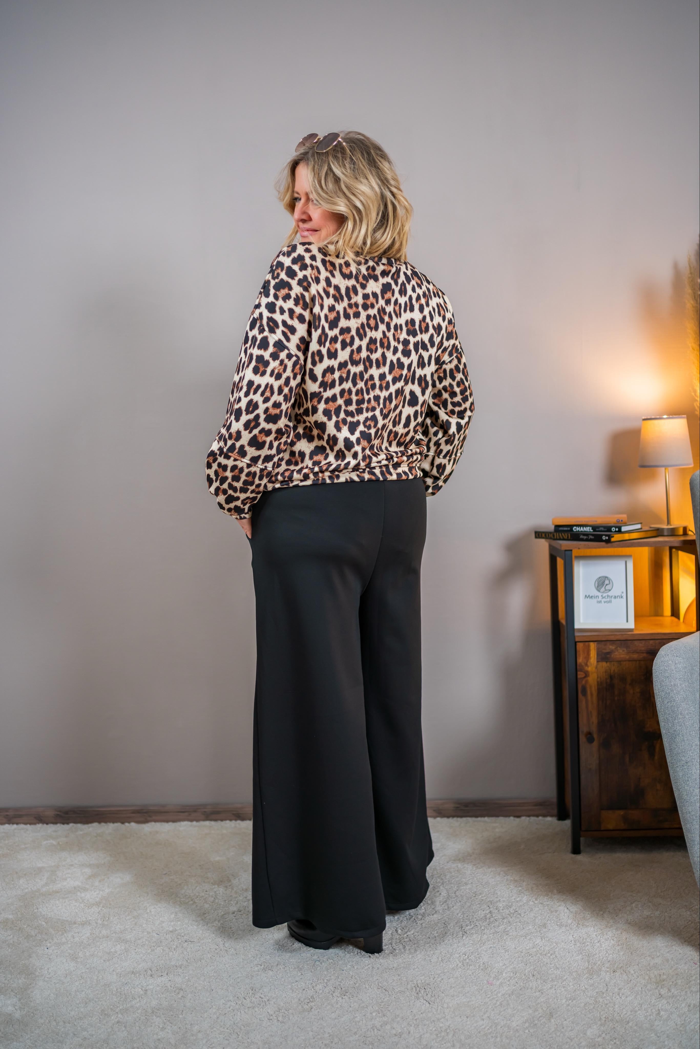 Sweatshirt mit Leo-Muster, beige