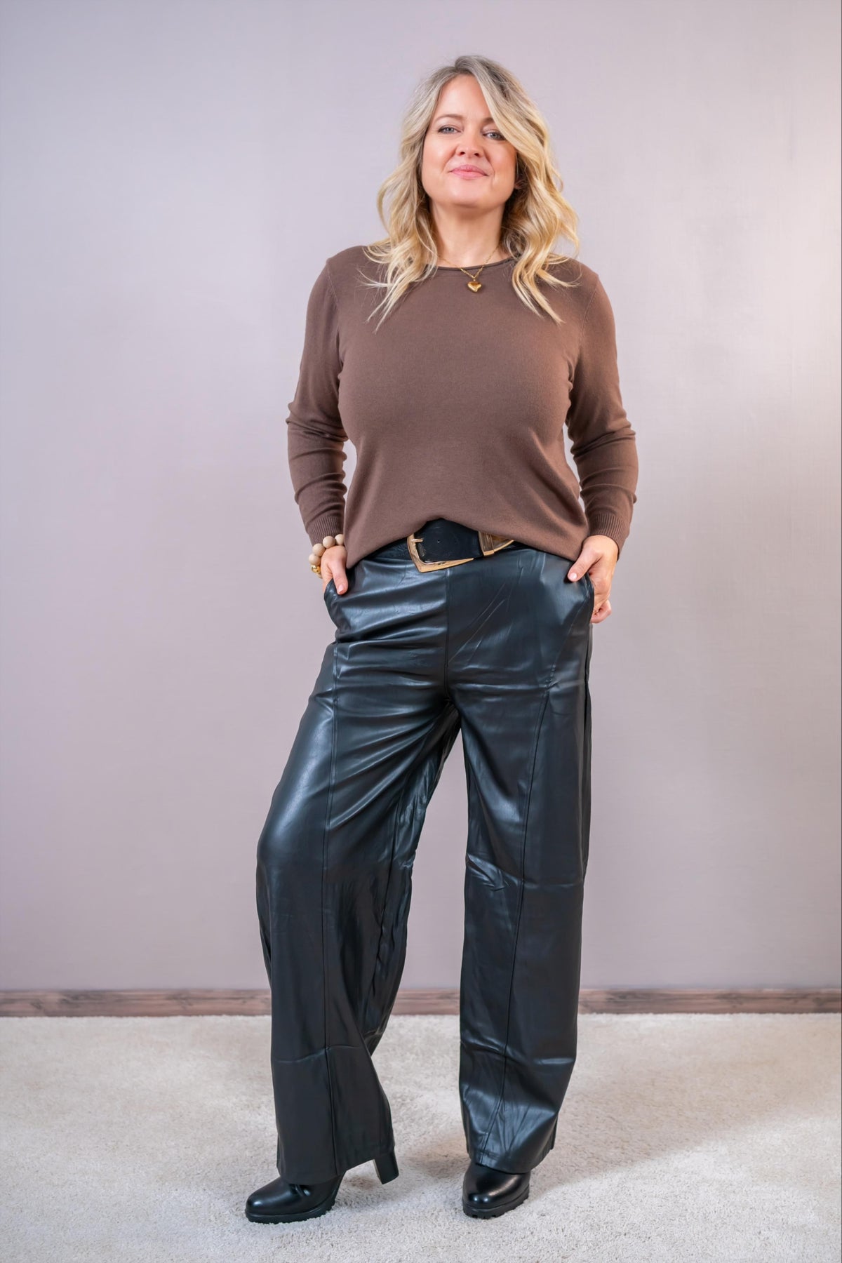 Feinstrickpullover, schokobraun