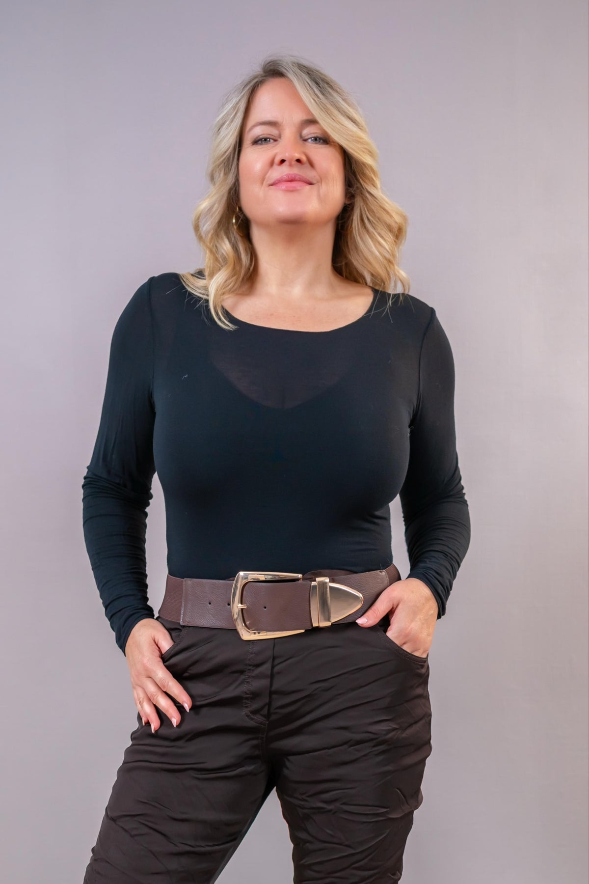 Leichtes Langarmshirt, schwarz