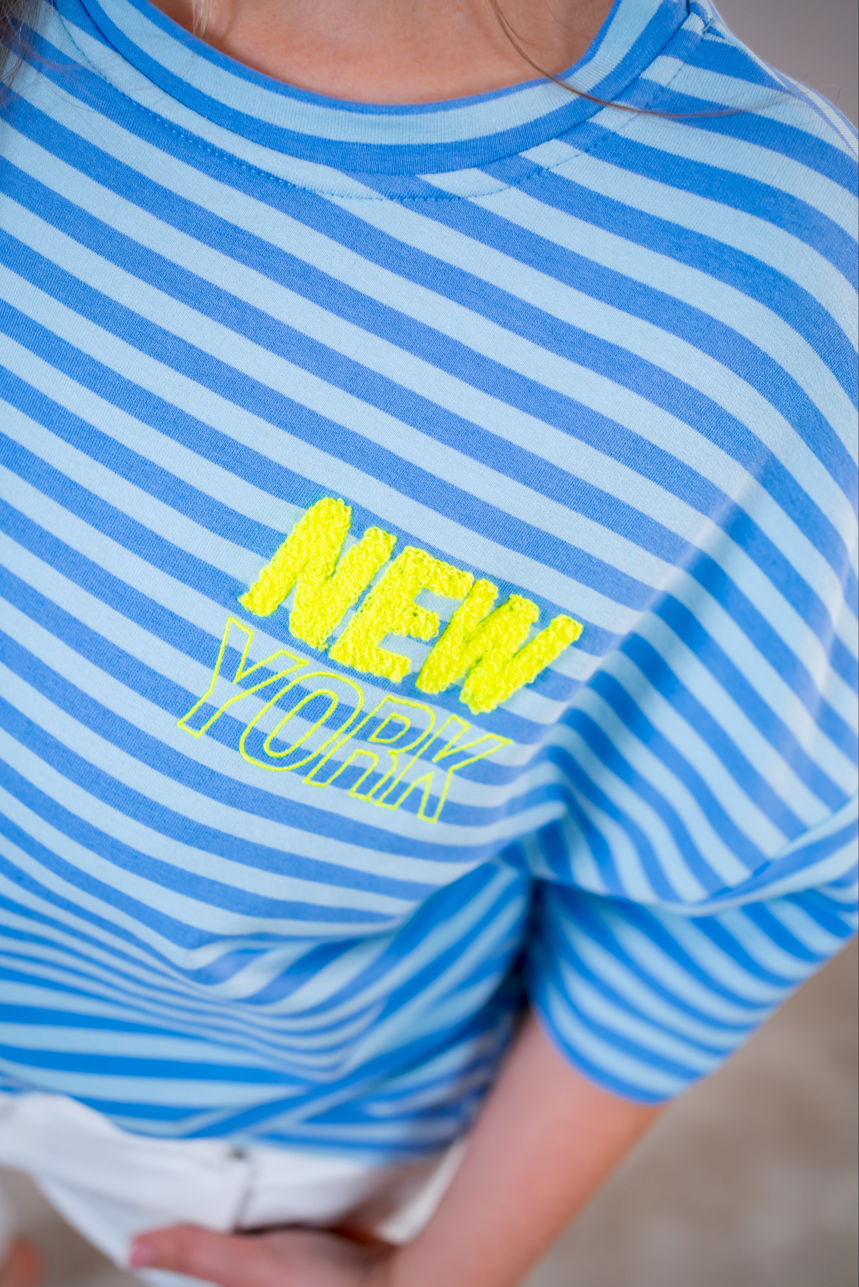 Gestreiftes Shirt "NEW YORK", blau/türkis