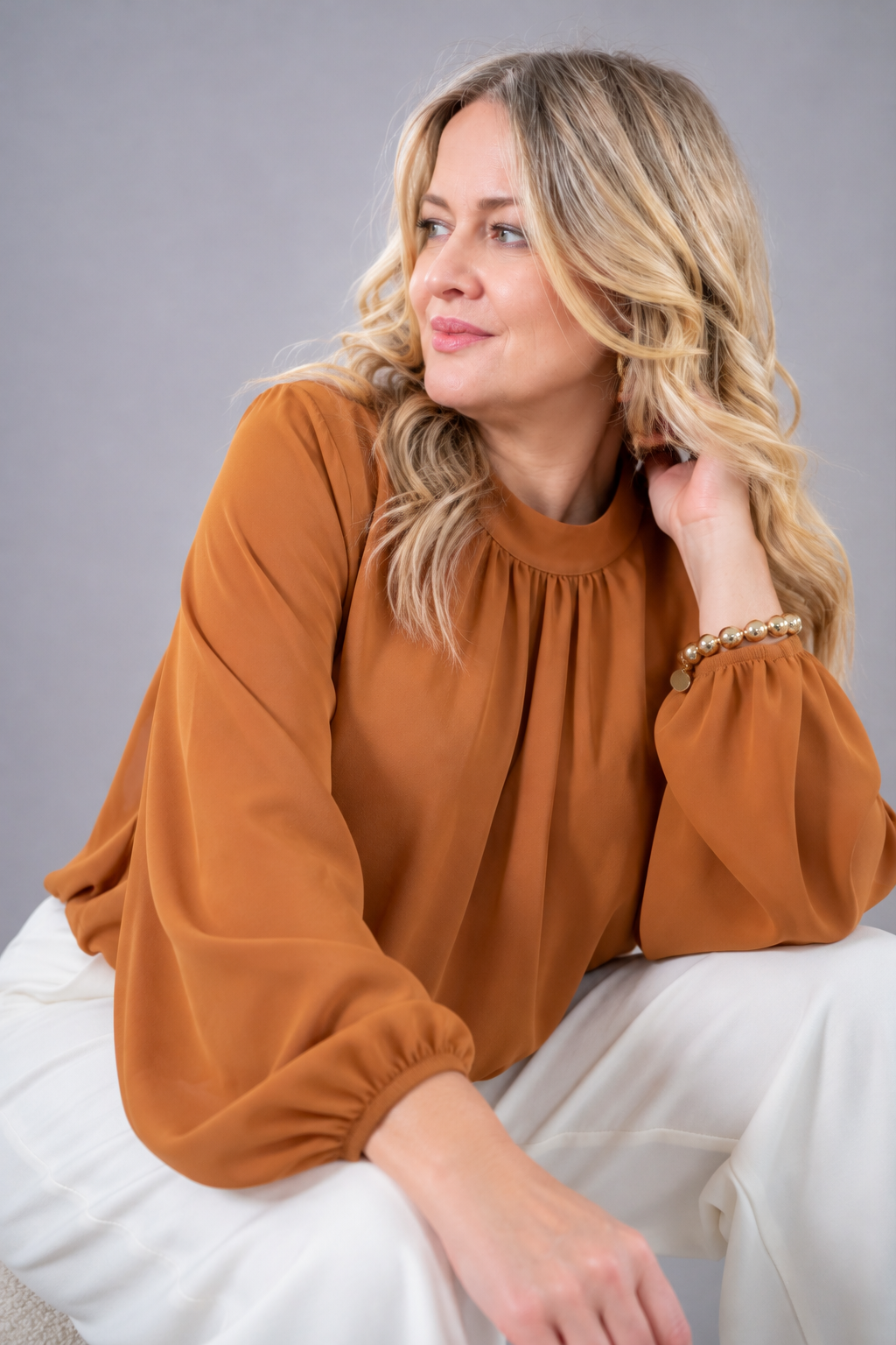 Bluse, rostbraun