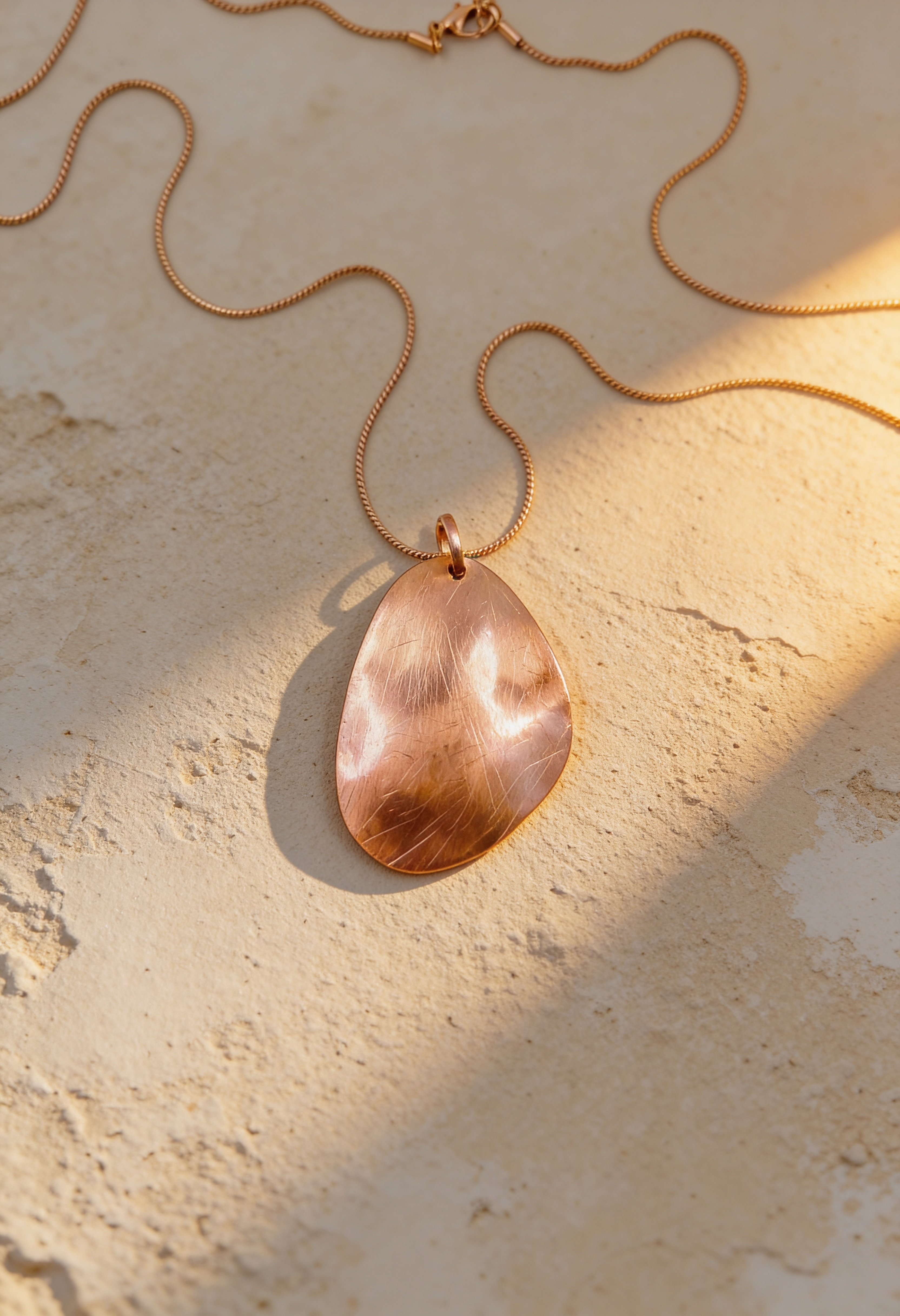 Elegante Halskette mit Blatt-Anhänger, roségold