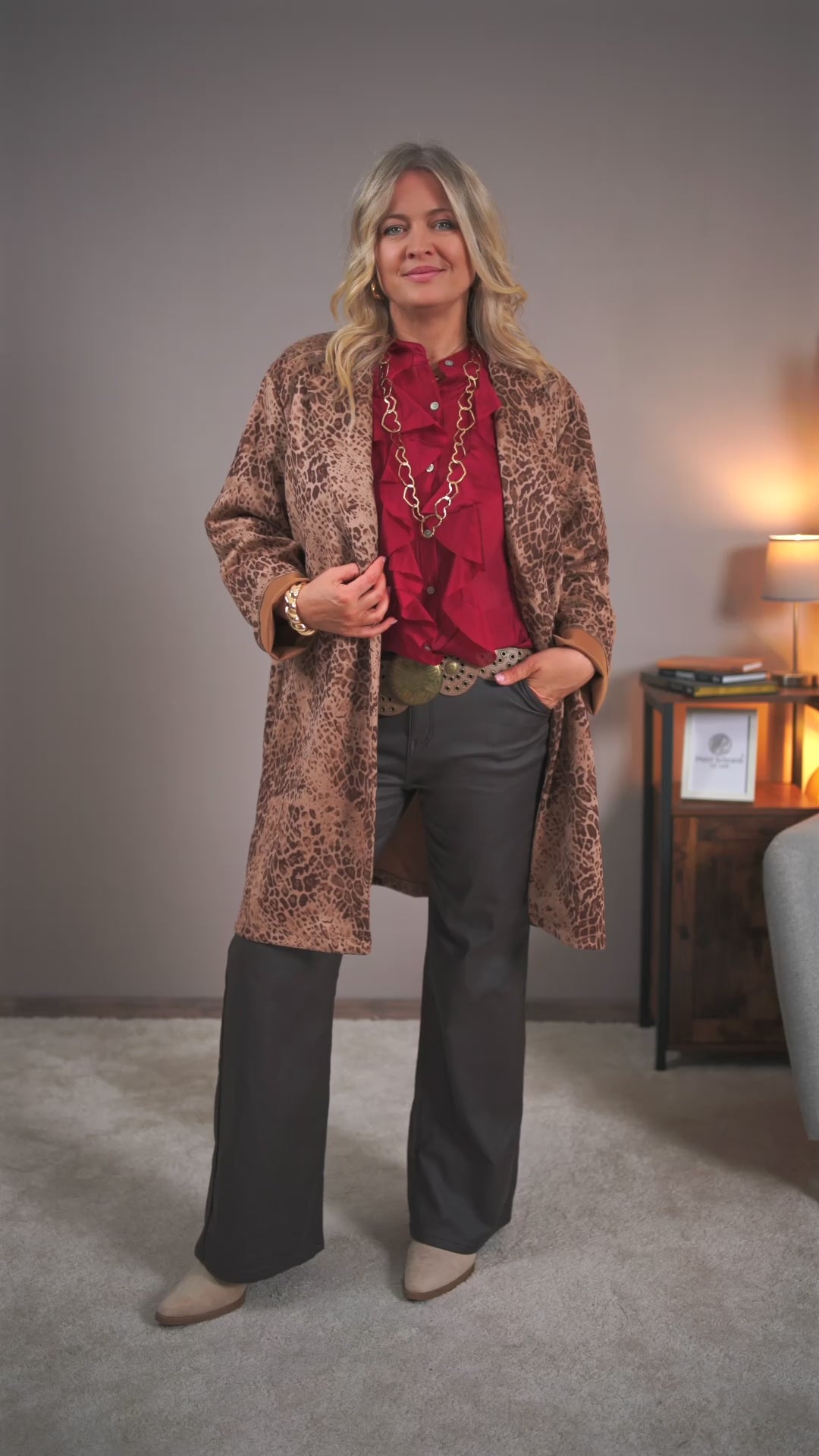 Weicher Mantel, Leo-Print
