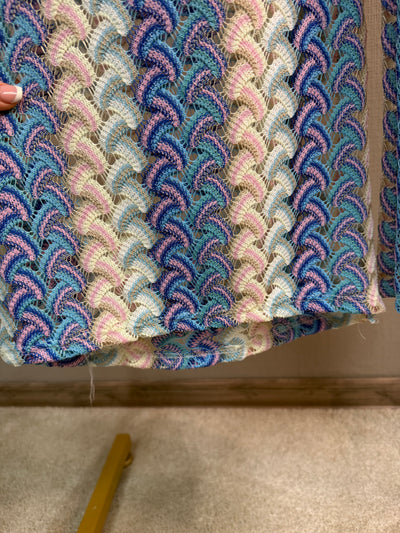 Strick-Hose mit Lochmuster, pastellfarben 2.Wahl