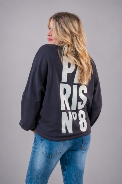 Oversize Sweatshirt mit Print, anthrazit