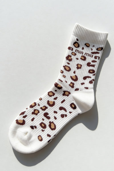 Socken mit Leo-Muster, weiß