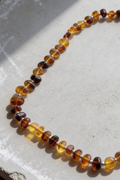 Kette mit Bernstein-Look in Honigbraun