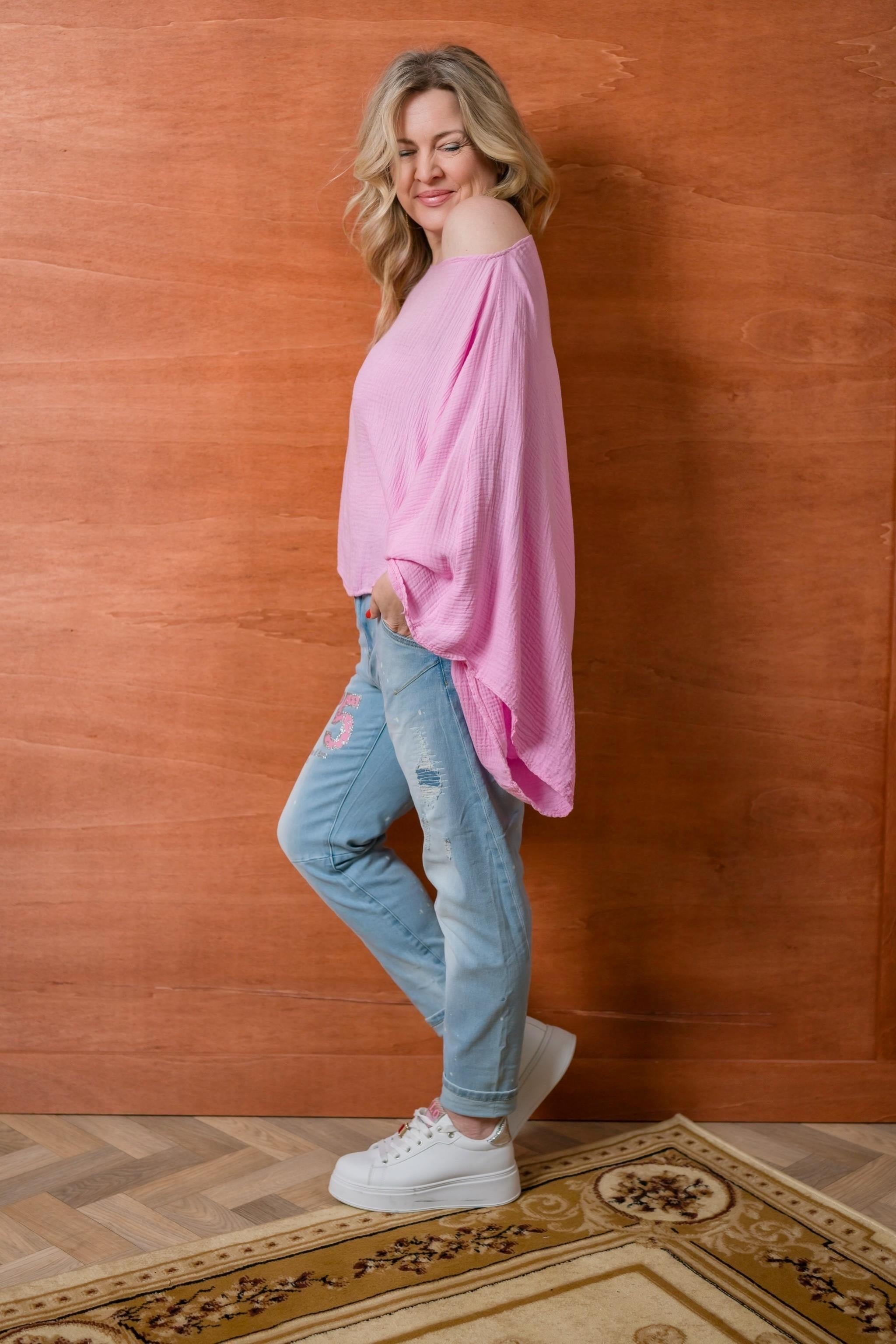 Off-Shoulder-Shirt Sintra in Rosa