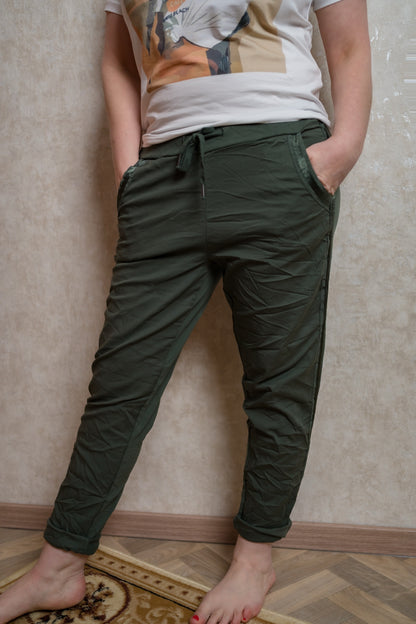 Stretchhose Casual Comfort in Dunkelgrün