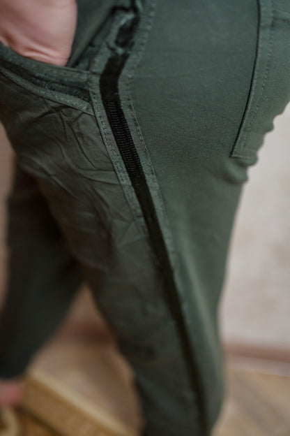 Stretchhose Casual Comfort in Dunkelgrün