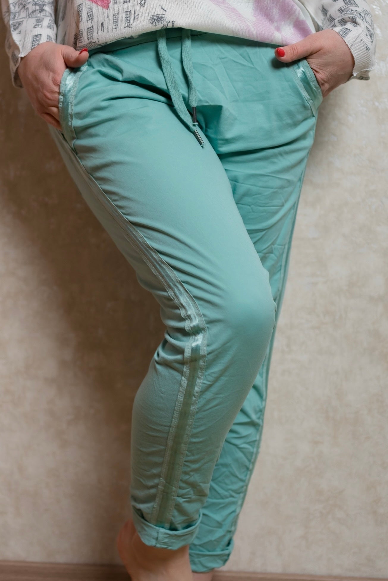 Stretchhose Casual Comfort in Türkis 2. Wahl