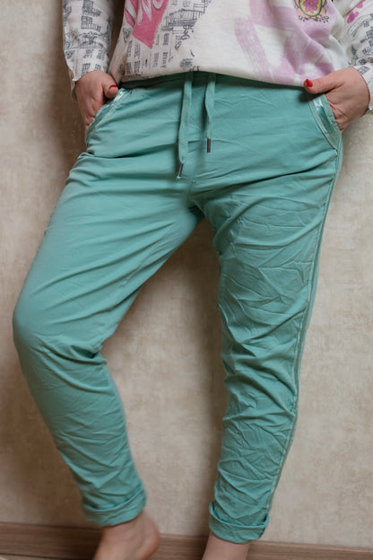 Stretchhose Casual Comfort in Türkis 2. Wahl