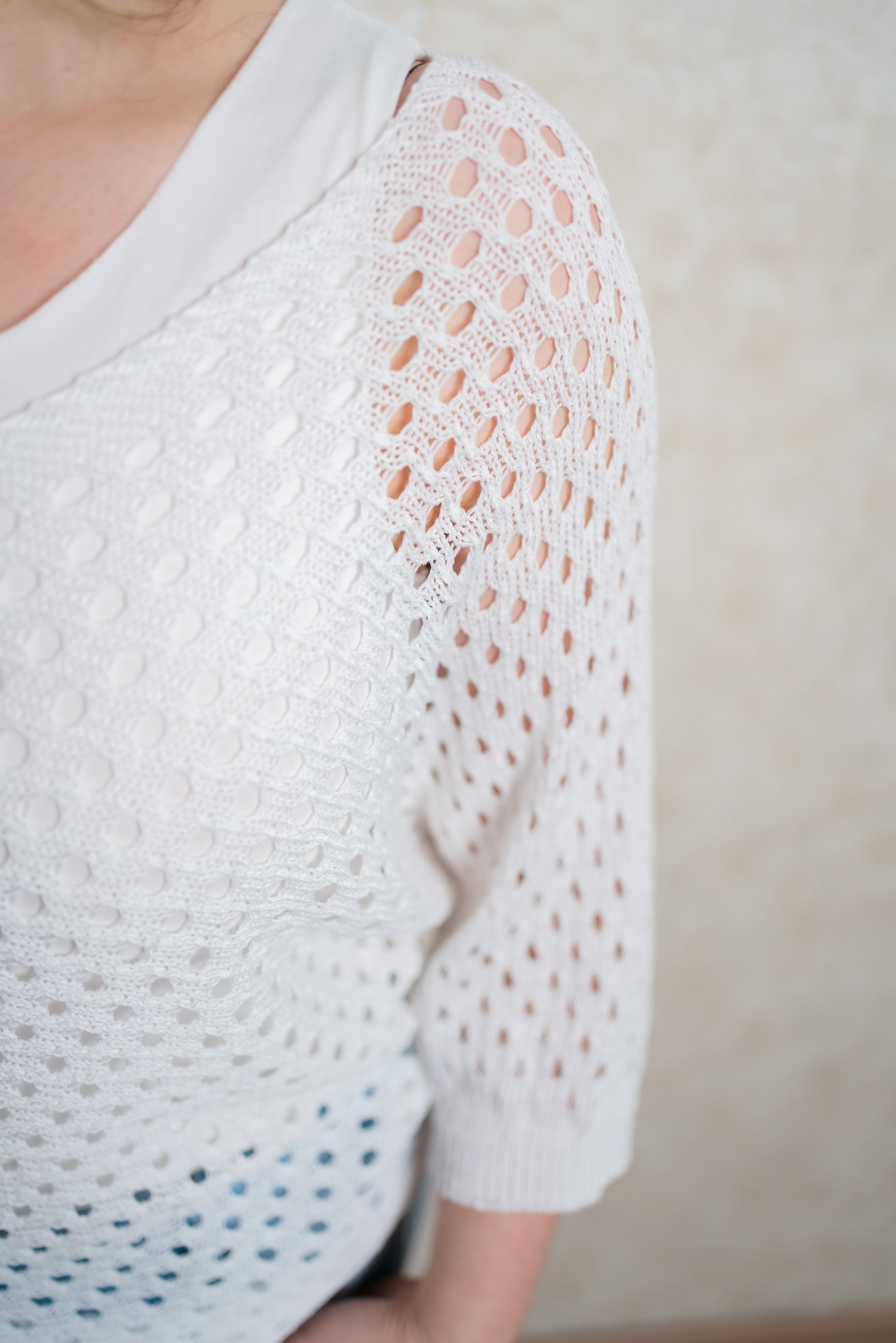 Häkelpullover Reno in Weiß