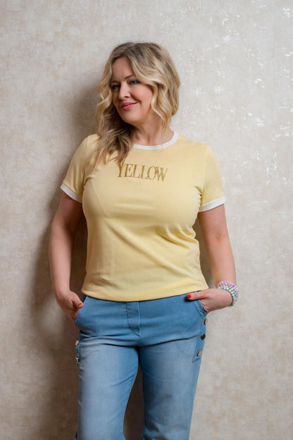 T-Shirt Farrara in Gelb