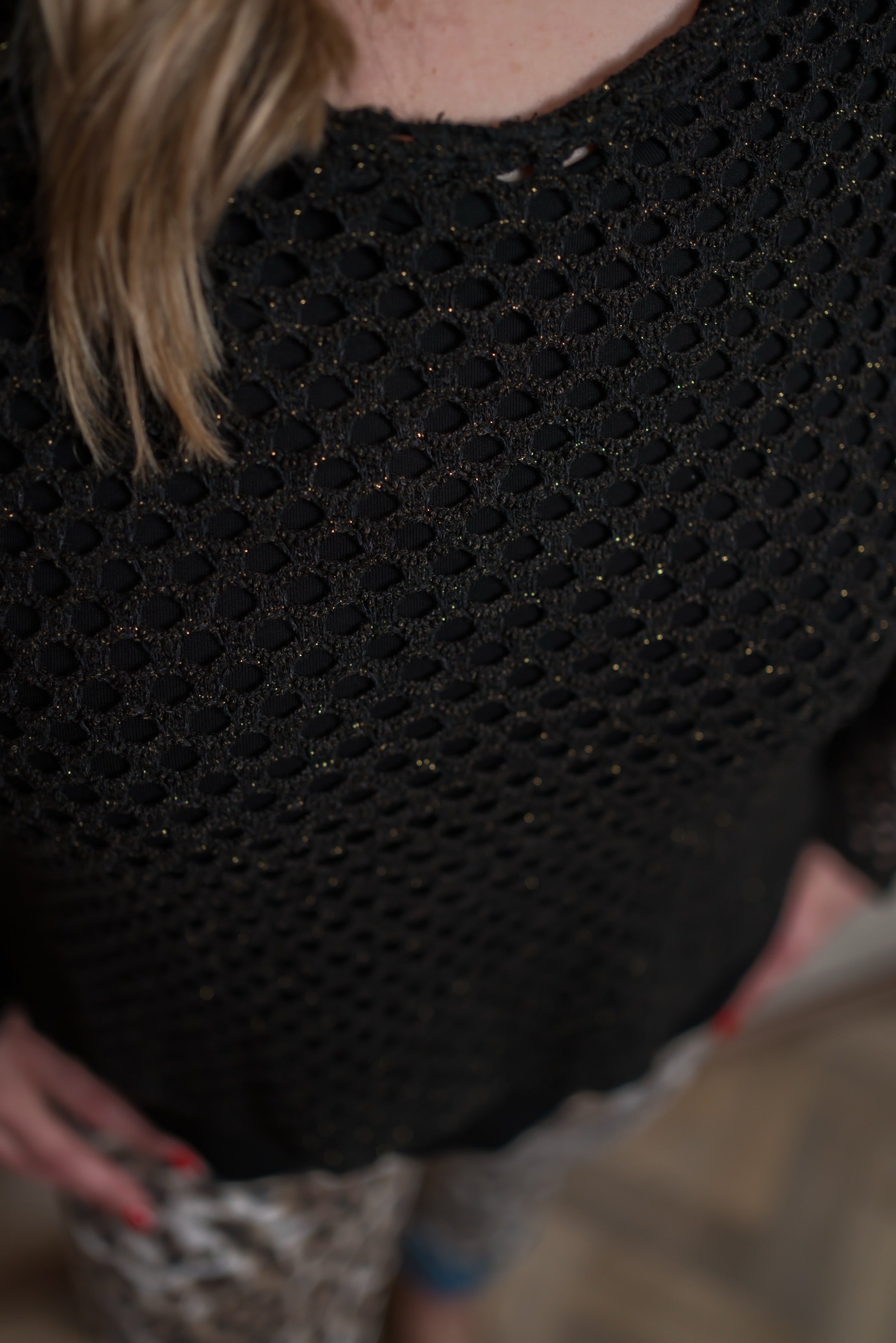Netzpullover Mainz in Schwarz